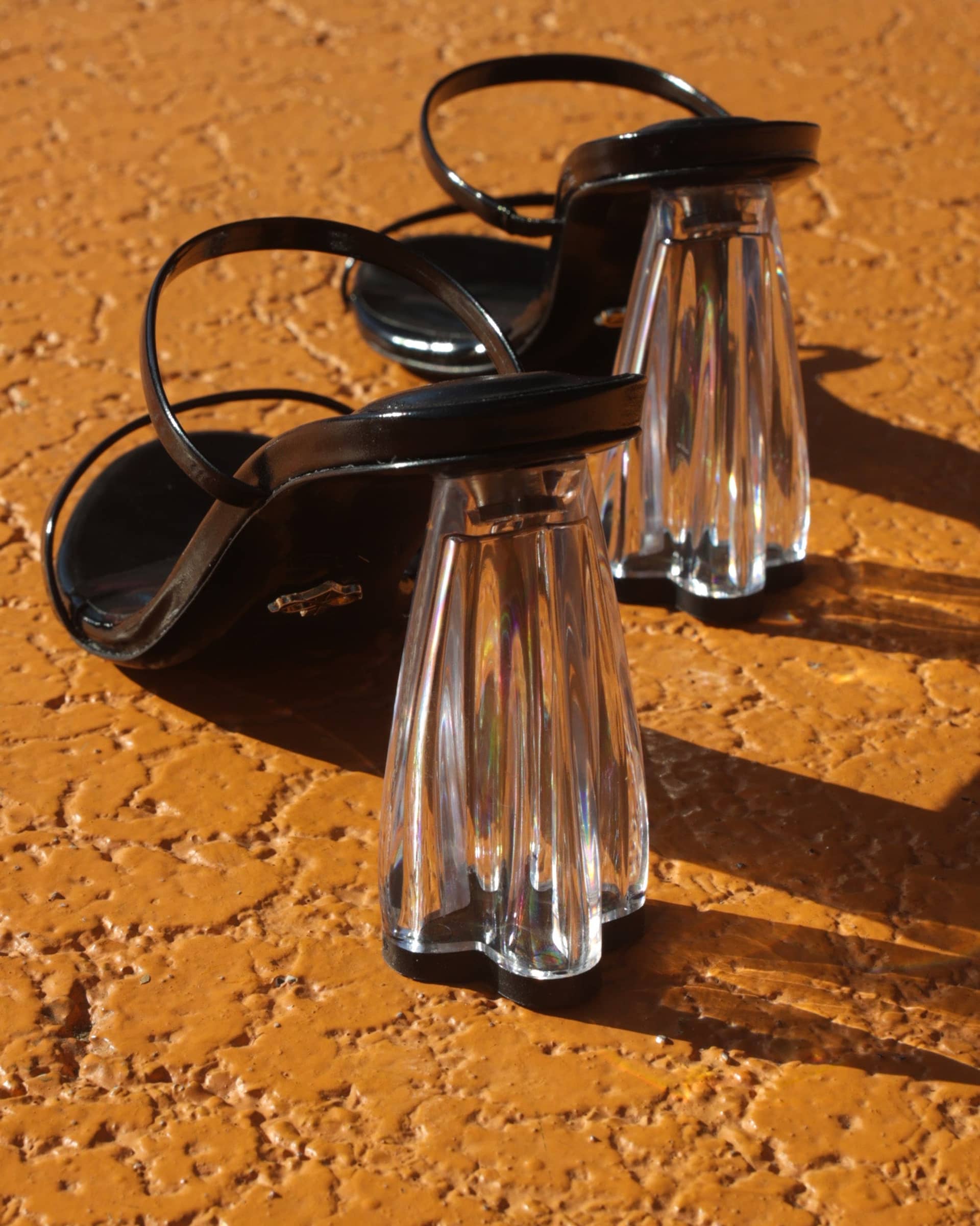 Fiorellini Glass Heel 95 Black Patent in Black made by ATANA