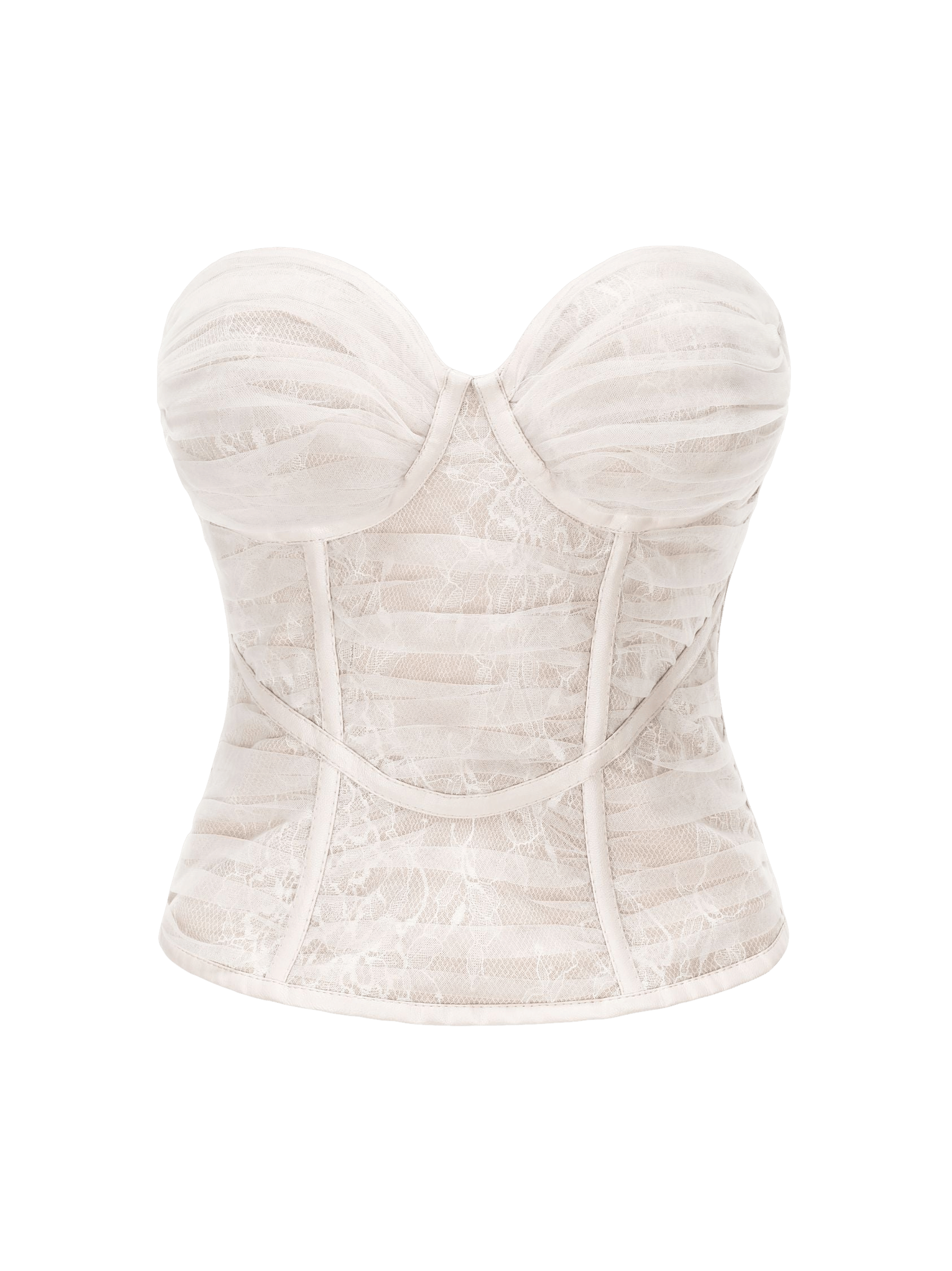 Cara Bustier Top (Off-White) in White made by Nana Jacqueline