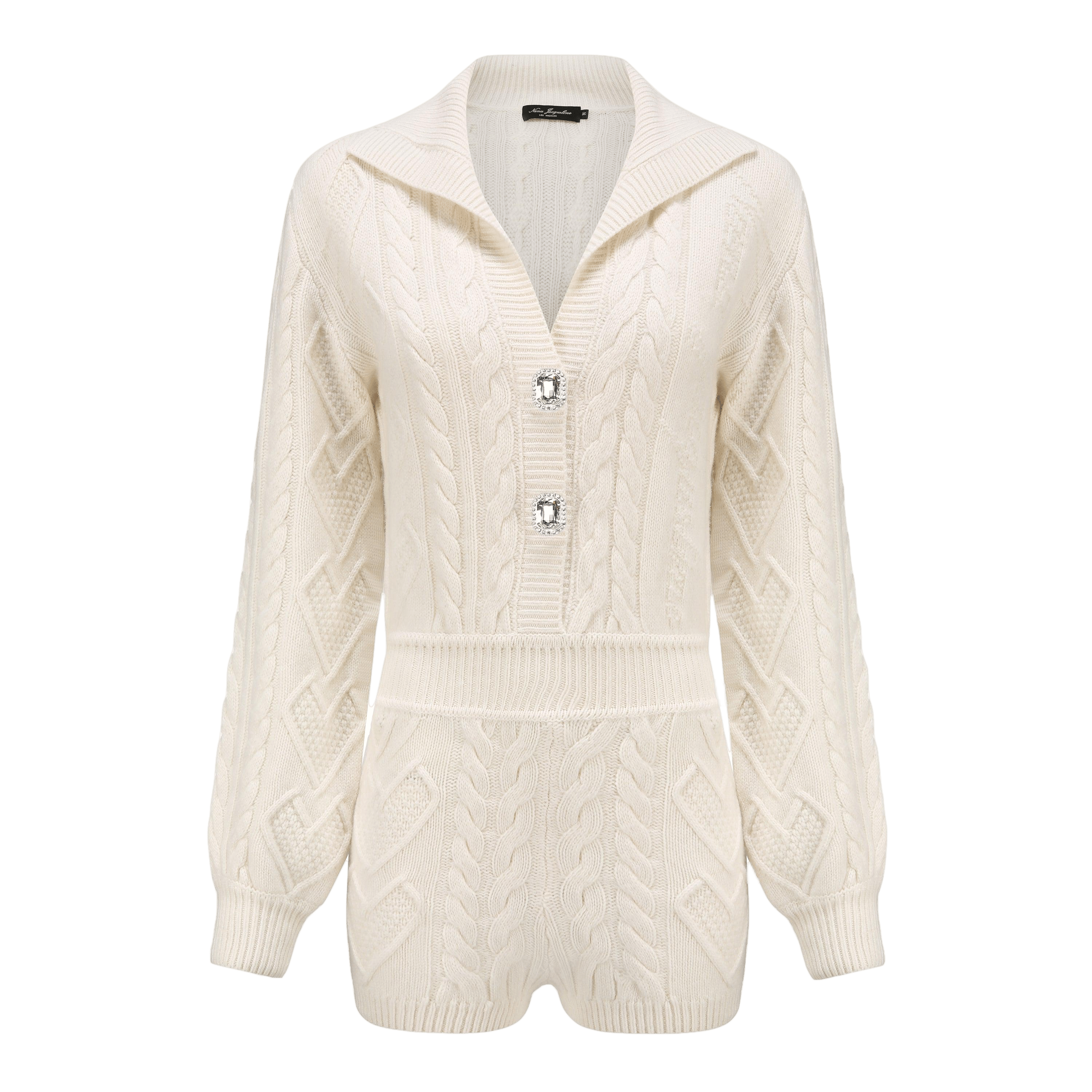 Zuri White Wool Romper (Final Sale) made by Nana Jacqueline