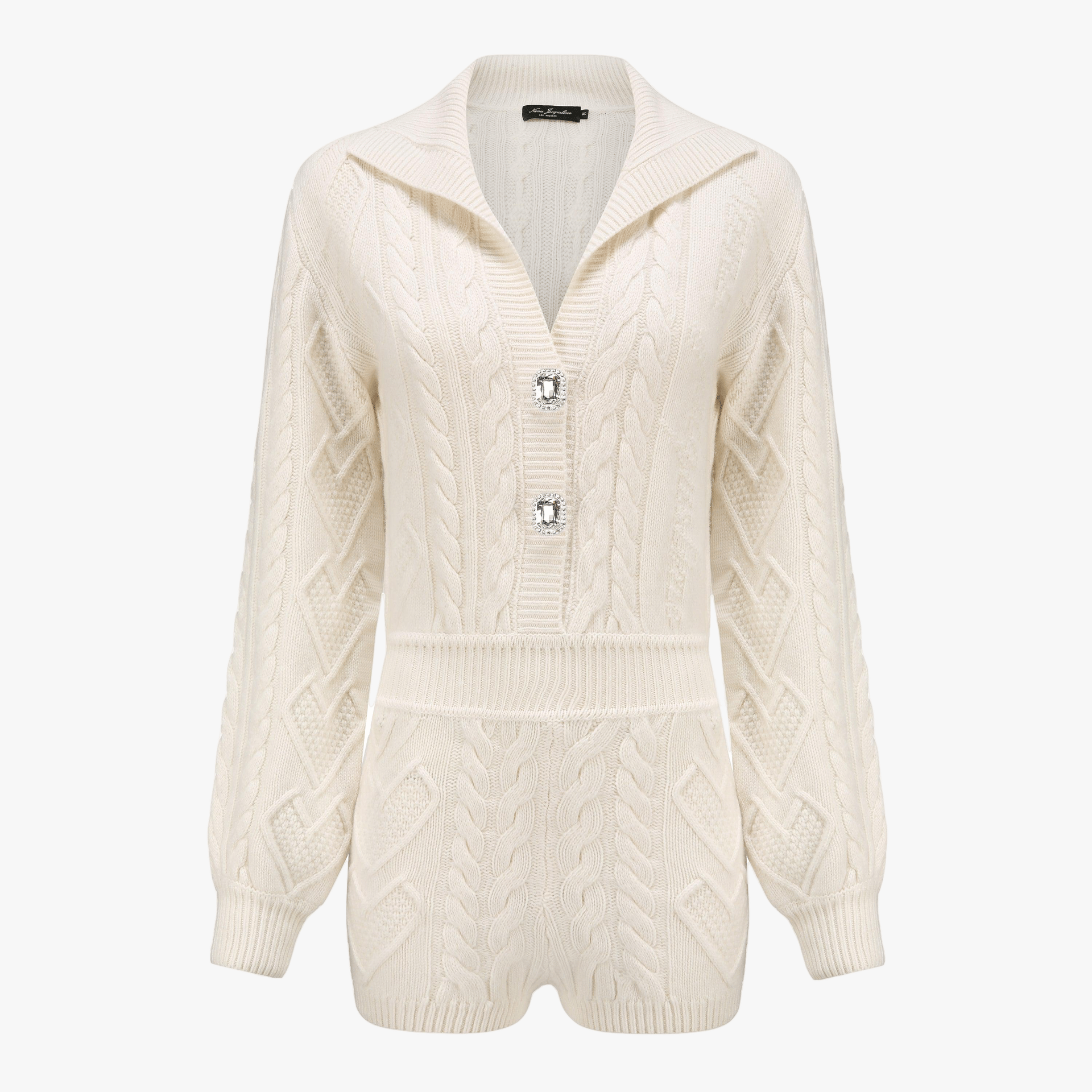 Zuri White Wool Romper (Final Sale) made by Nana Jacqueline