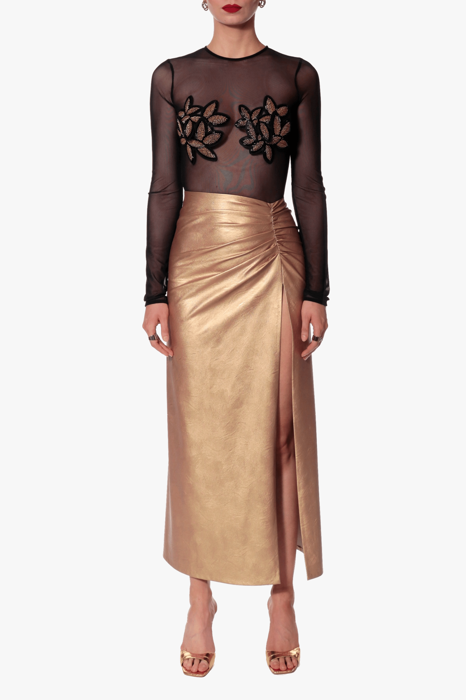 Dress Tomira Gold And Black made by HALEWSKI