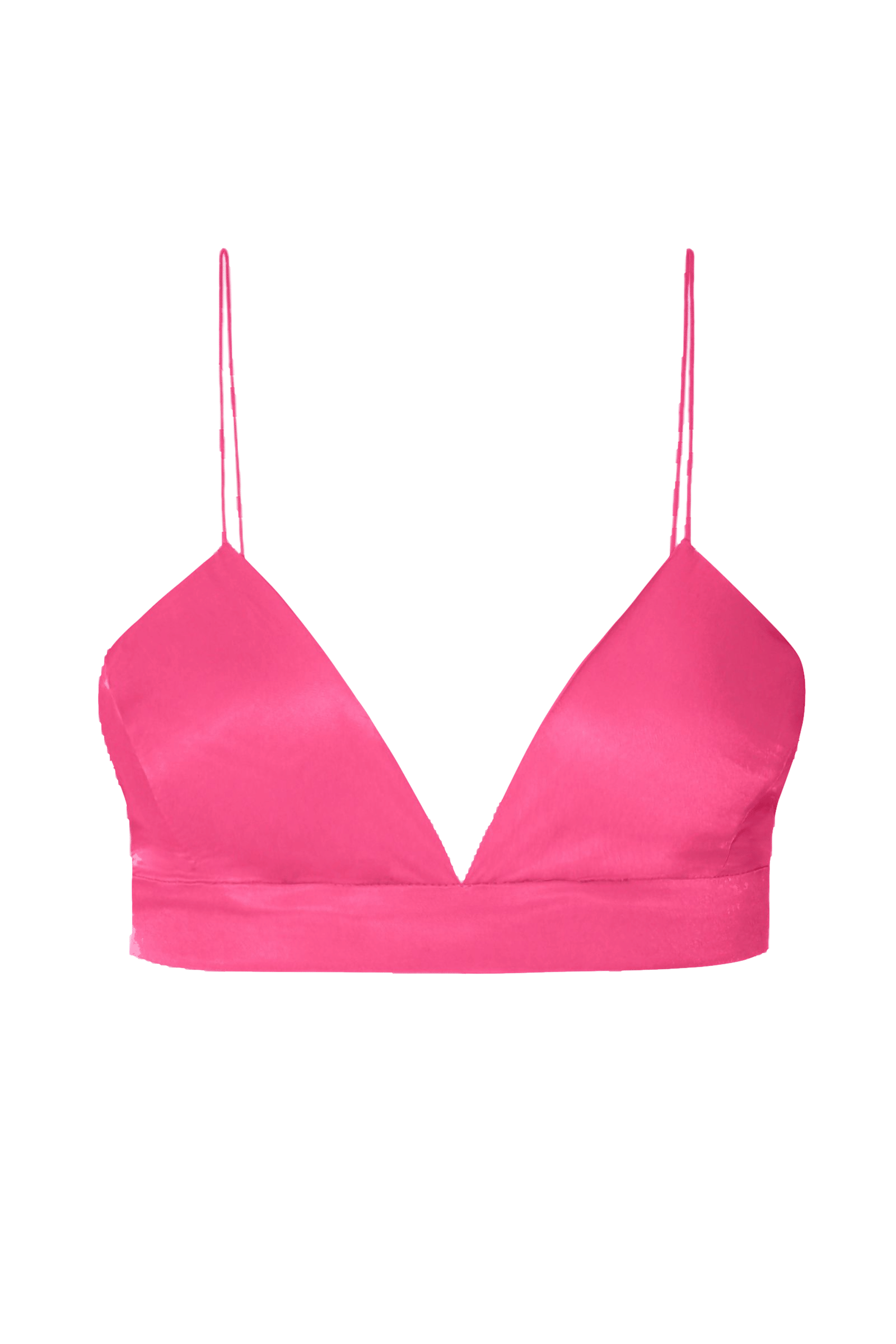 Bralette Top Asha Satin Barbie Pink in Pink made by HALEWSKI
