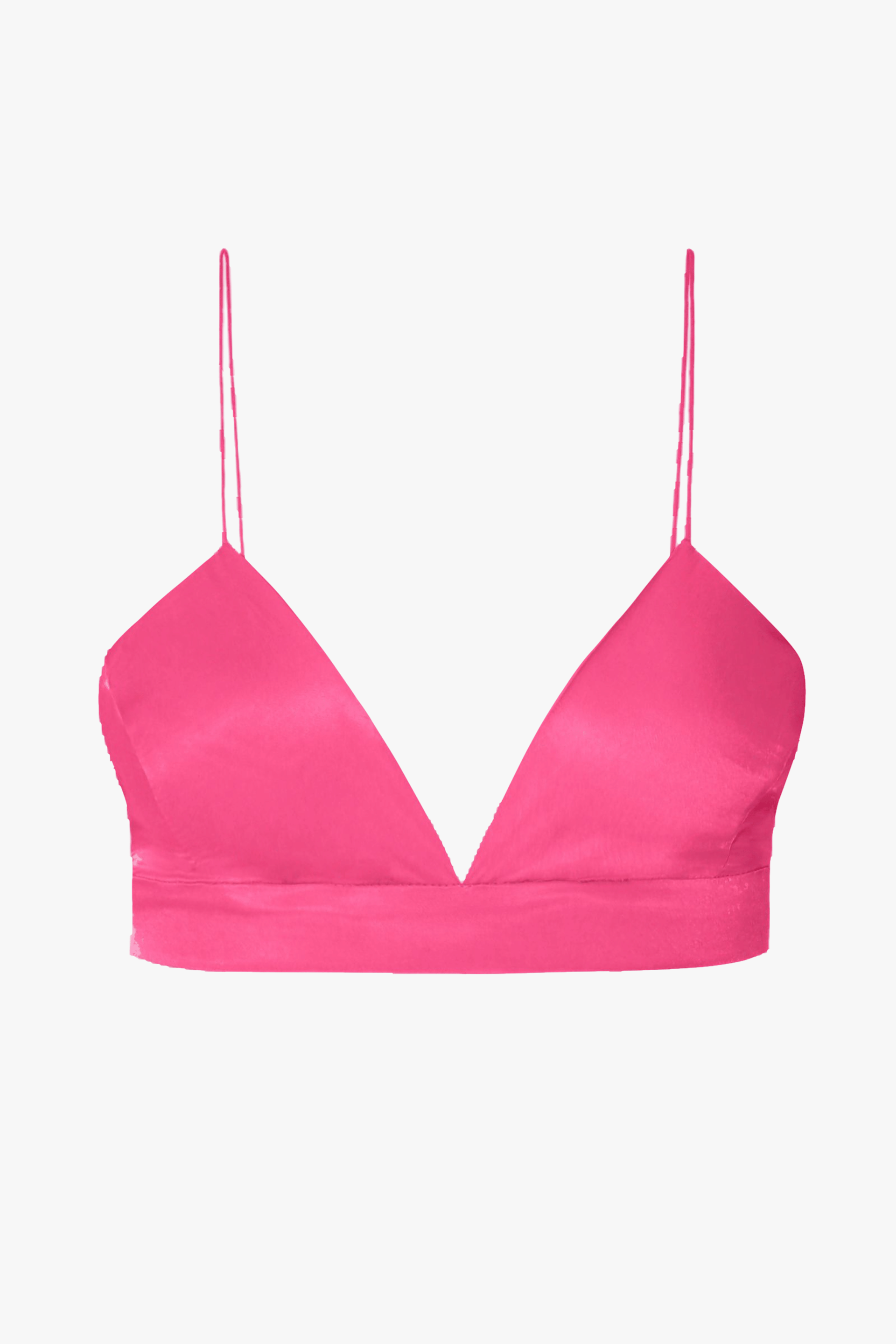 Bralette Top Asha Satin Barbie Pink in Pink made by HALEWSKI