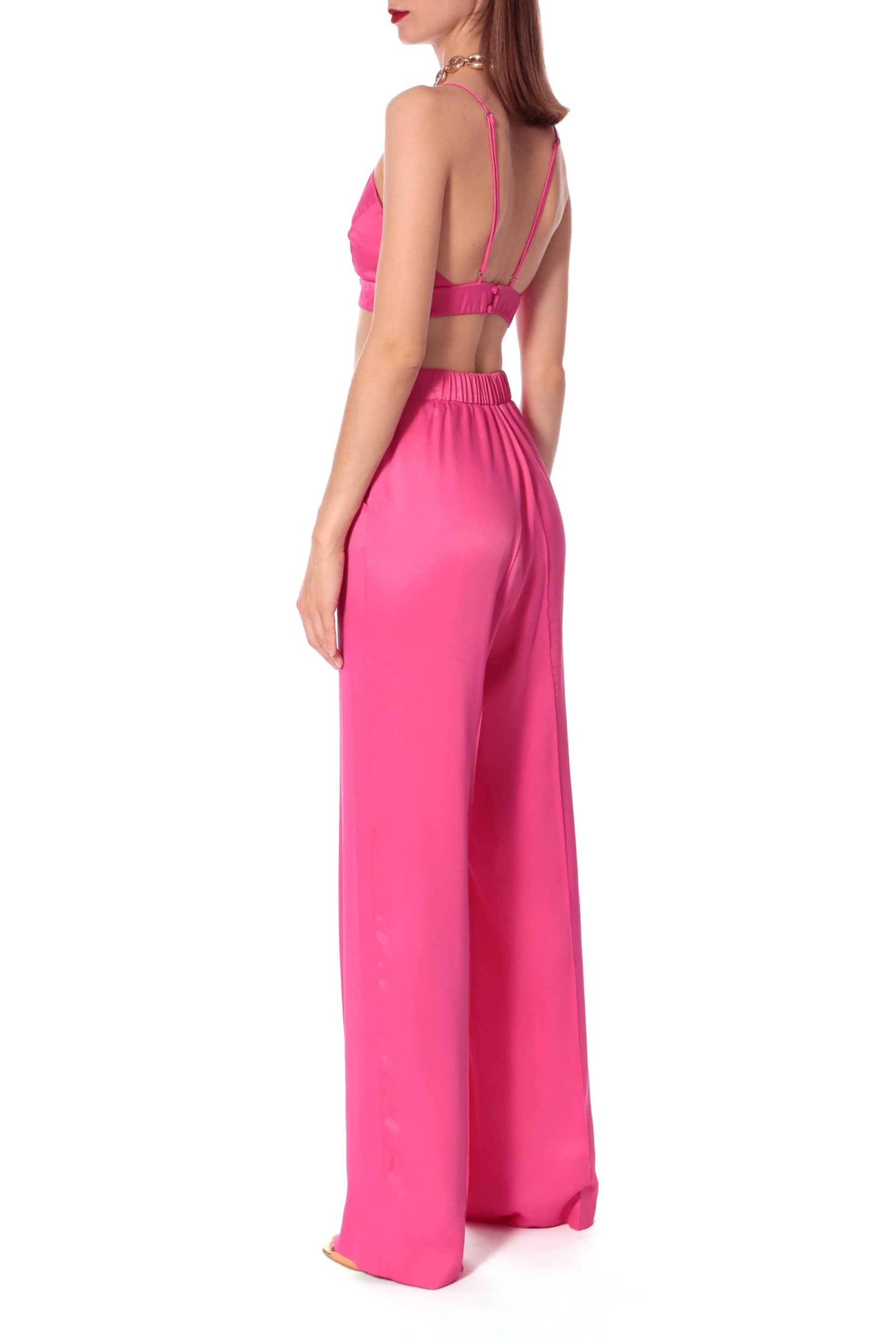 Bralette Top Asha Satin Barbie Pink in Pink made by HALEWSKI