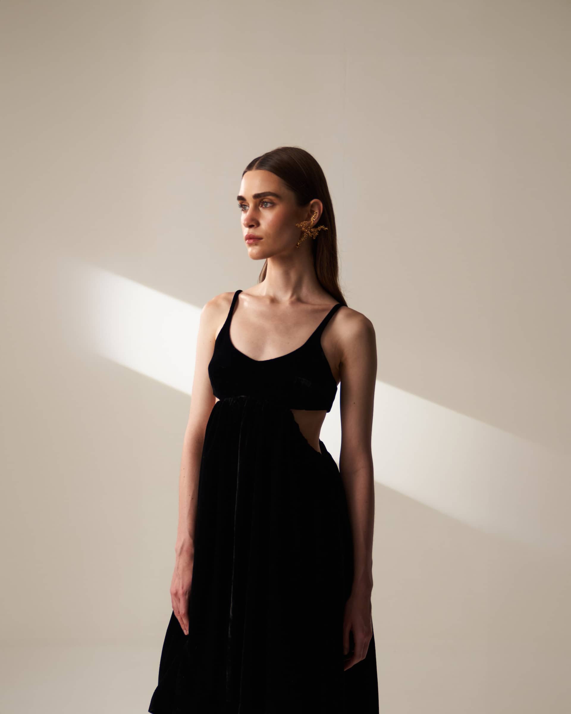 Black Velvet Dress made by Szabo Sihag