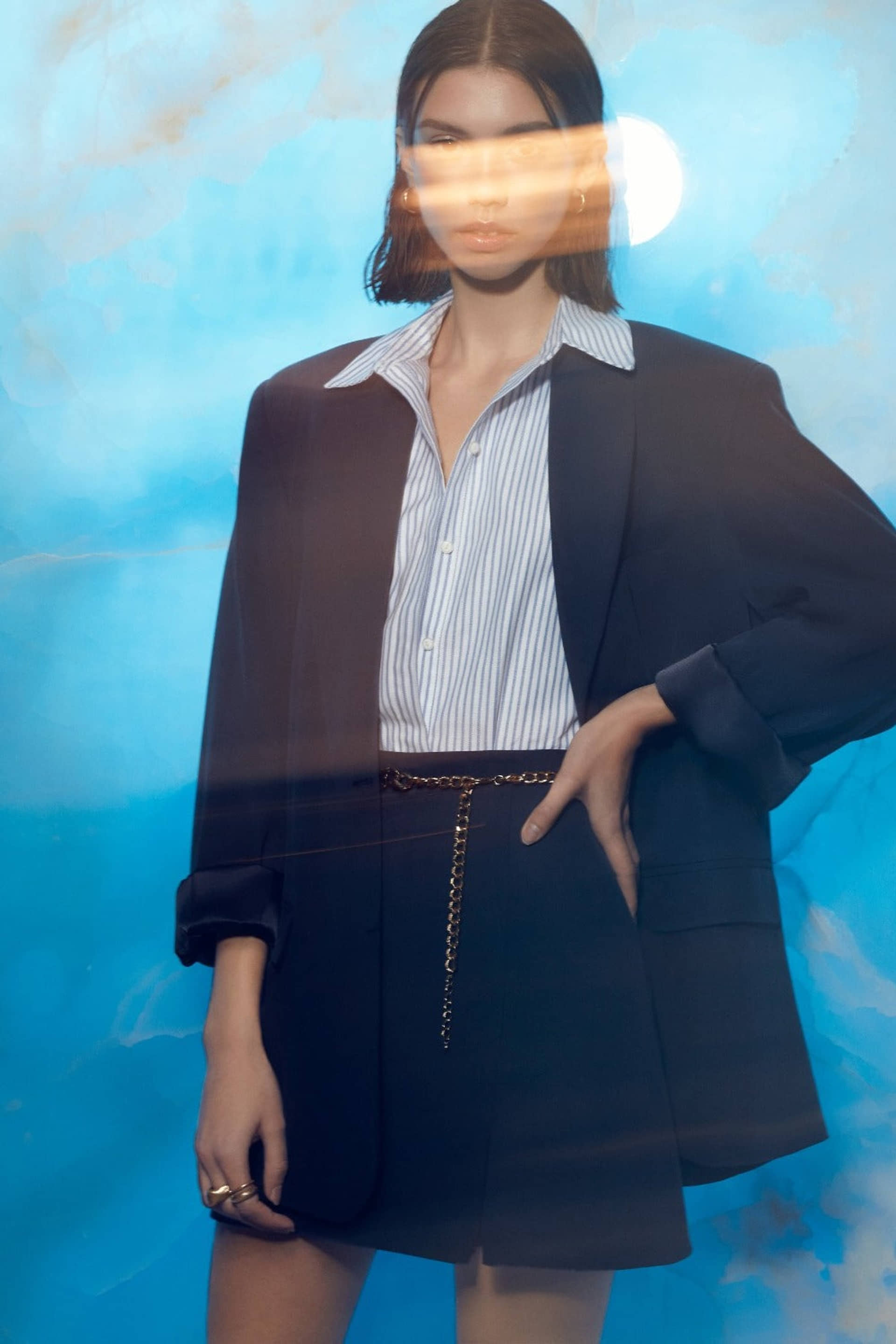 Vance Mini Skirt in Navy Blue made by Nazli Ceren