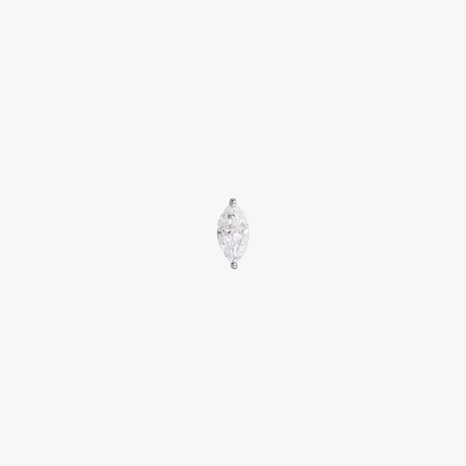 INNER STRENGTH LABRET - MARQUISE CUT DIAMOND - WHITE GOLD made by ENNUI