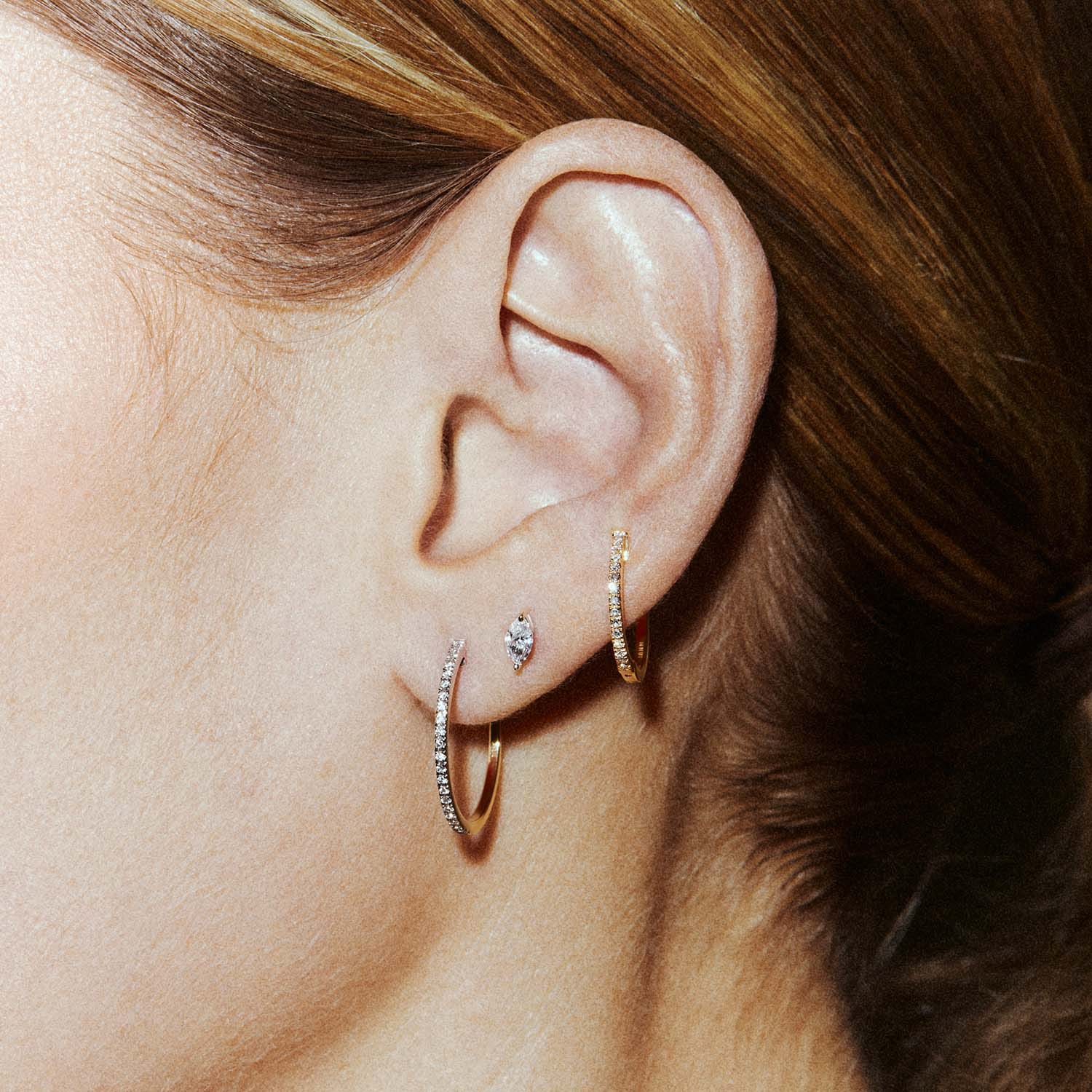 INNER STRENGTH LABRET - MARQUISE CUT DIAMOND  - WHITE GOLD made by ENNUI