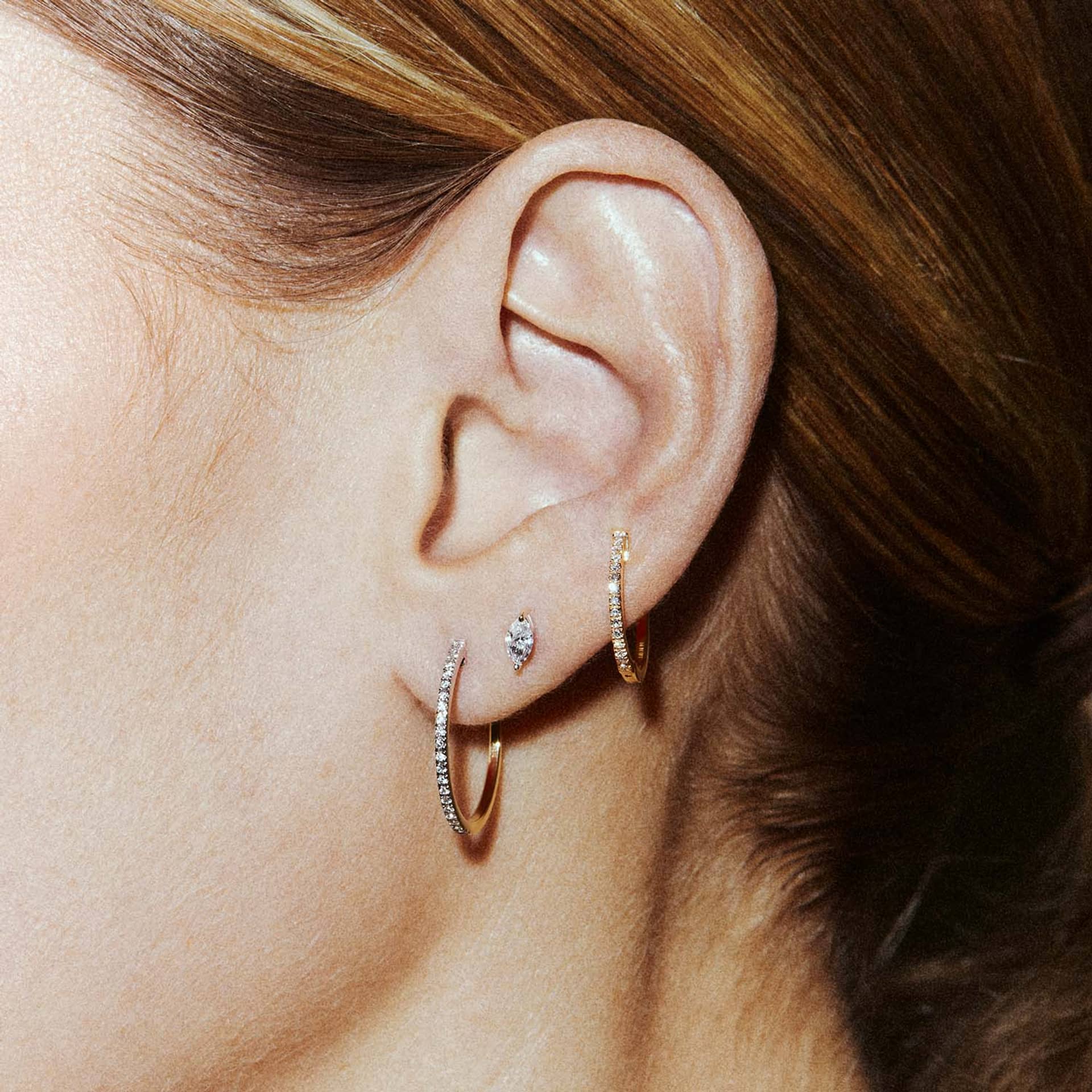 INNER STRENGTH LABRET - MARQUISE CUT DIAMOND - WHITE GOLD made by ENNUI