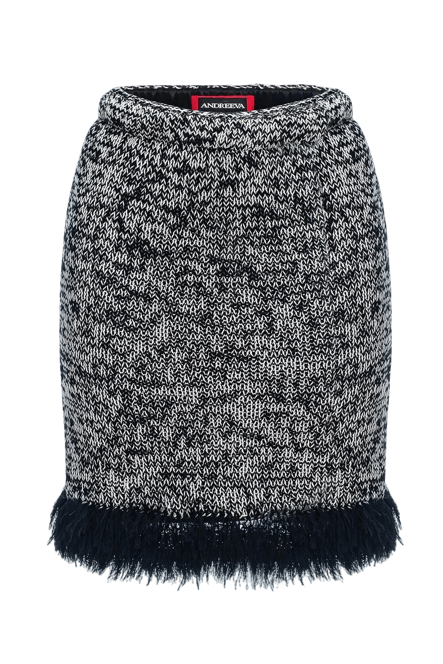 Grey Mini Handmade Knit Skirt in Grey made by ANDREEVA