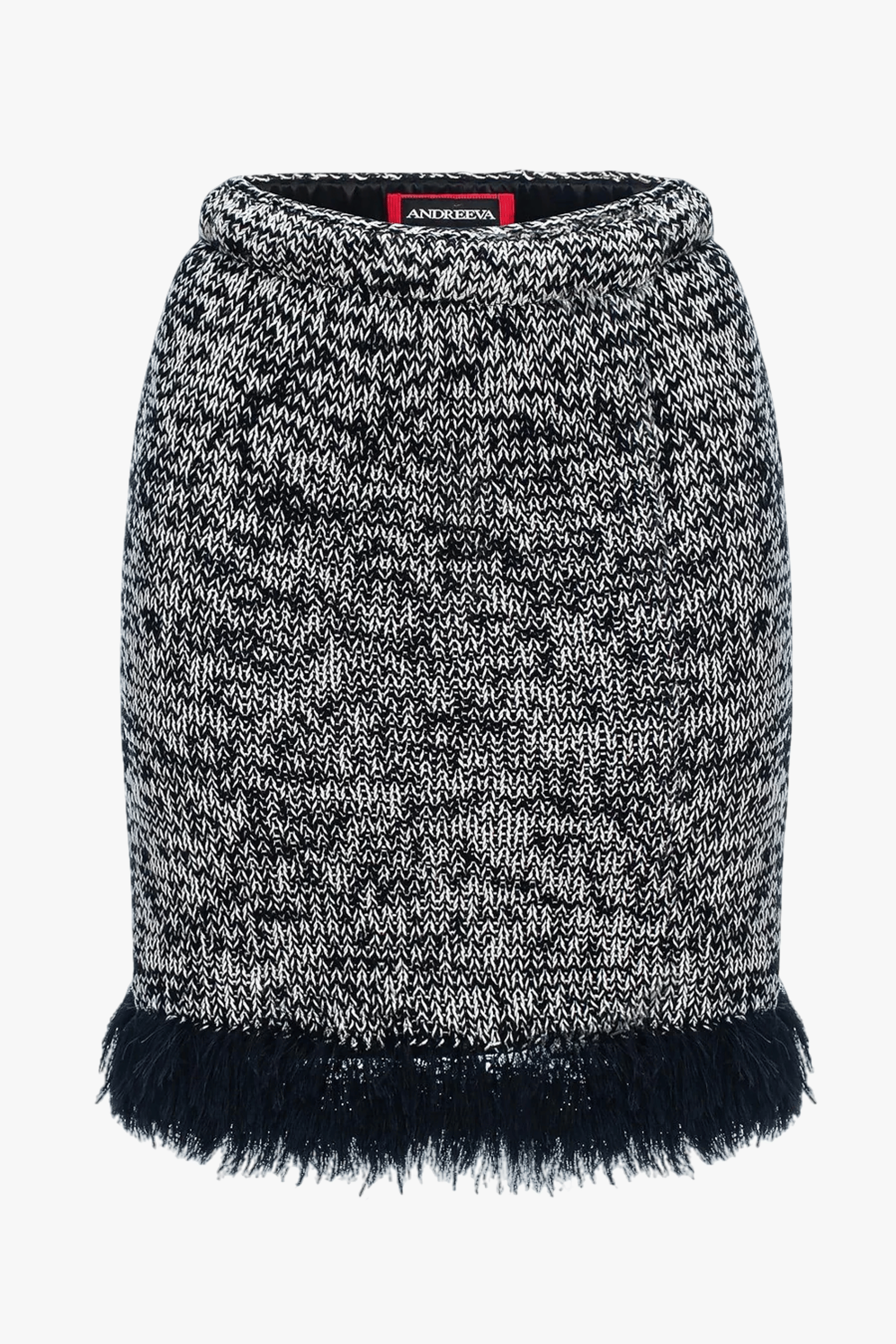 Grey Mini Handmade Knit Skirt in Grey made by ANDREEVA