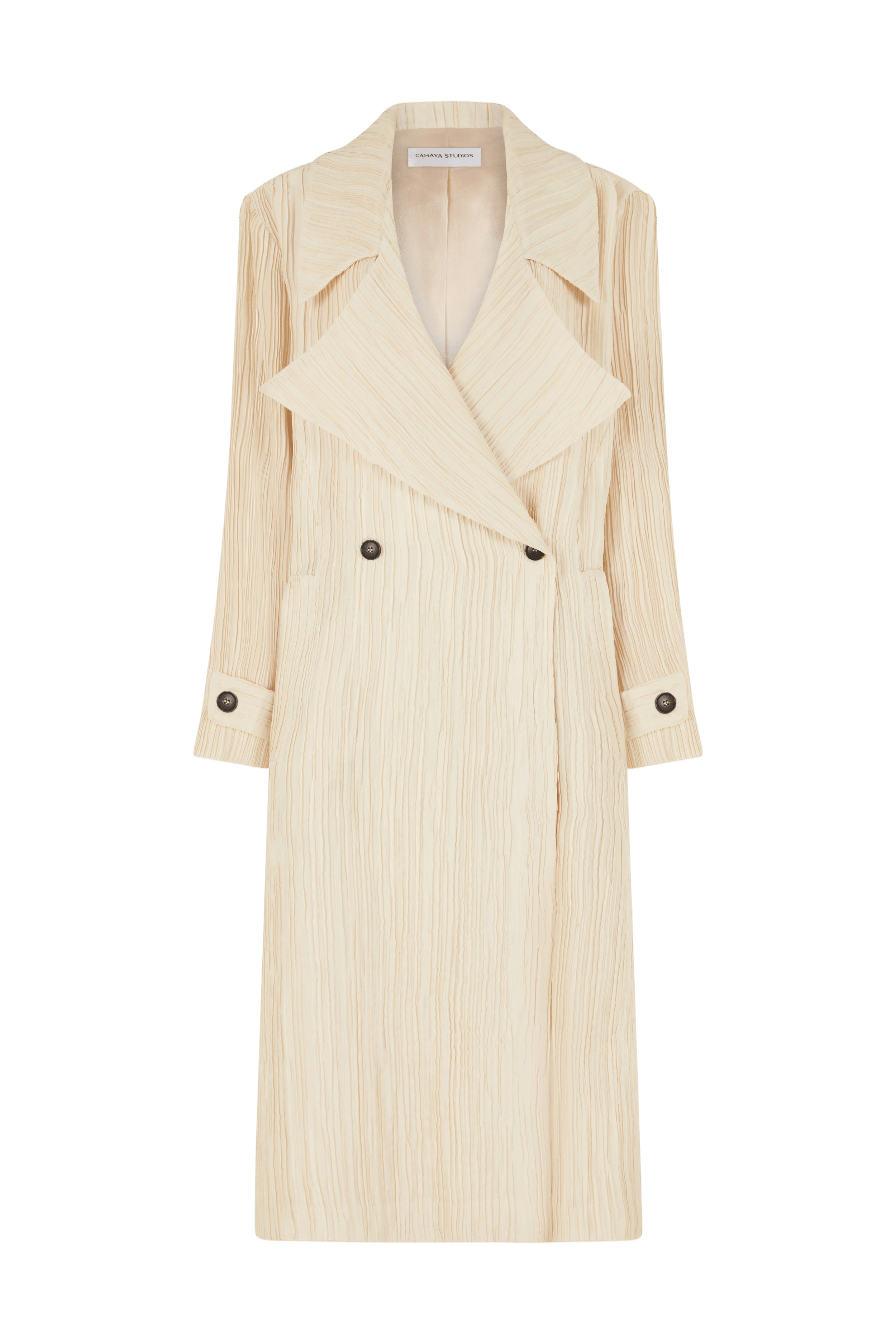 Tree Bark Unisex Trench Coat - Champagne made by CAHAYA STUDIOS