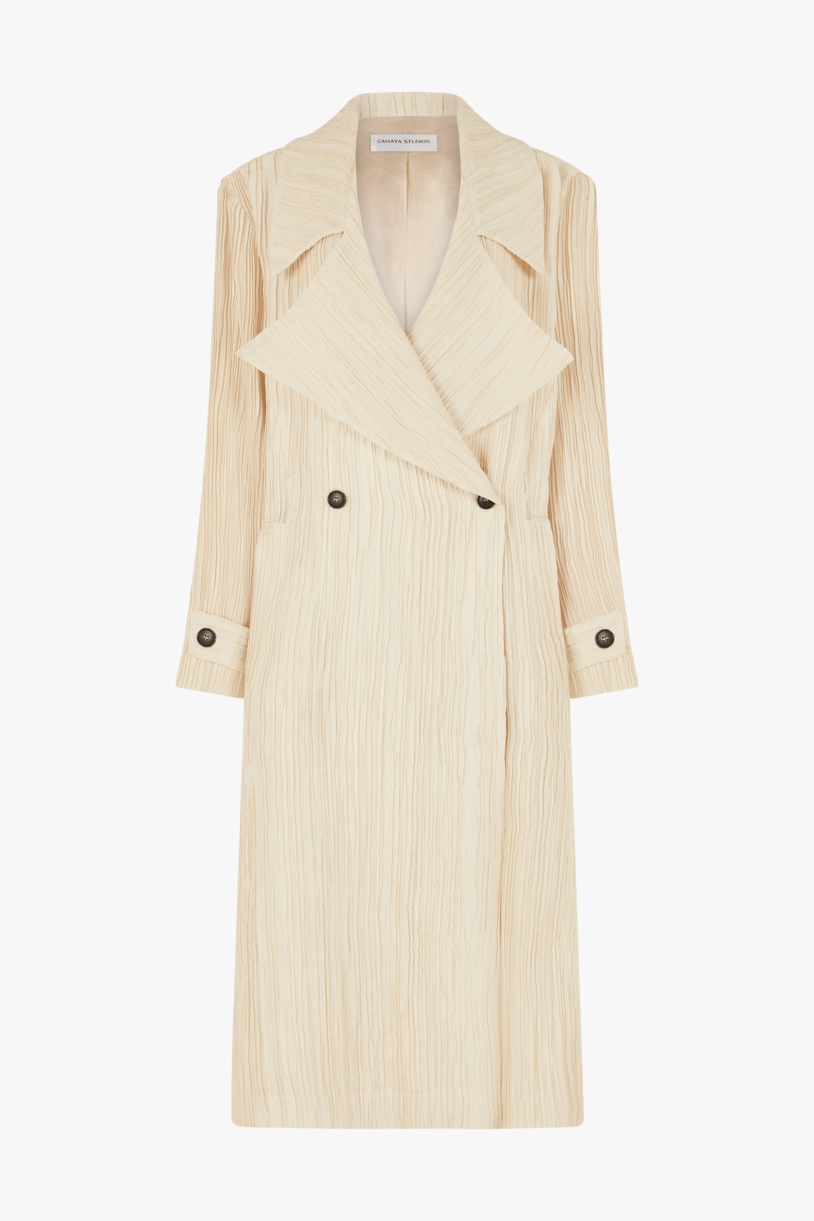 Tree Bark Unisex Trench Coat - Champagne made by CAHAYA STUDIOS