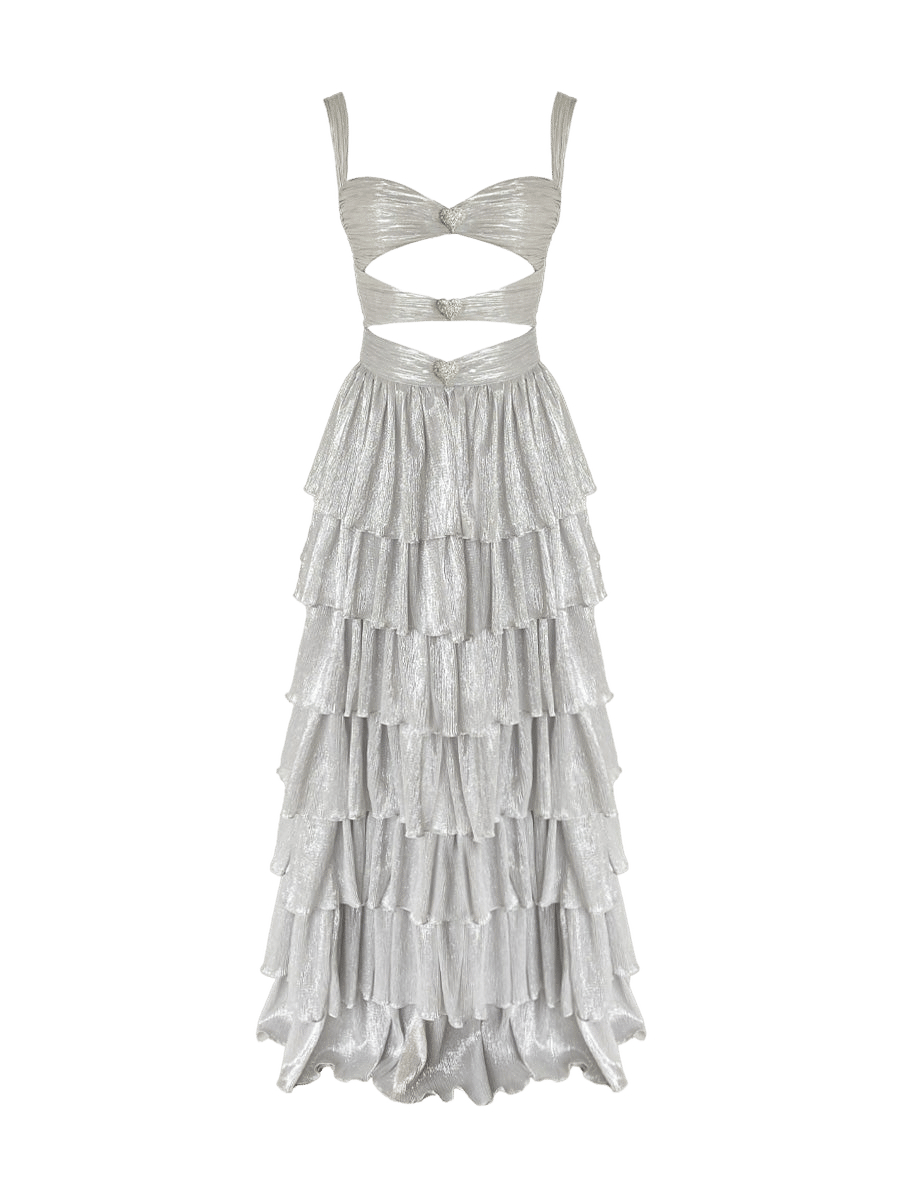 Devin Glam Dress - Pale Silver made by Gigii's