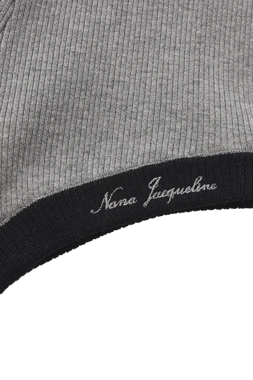 Ava Contrast Halter Knit Grey Romper made by Nana Jacqueline