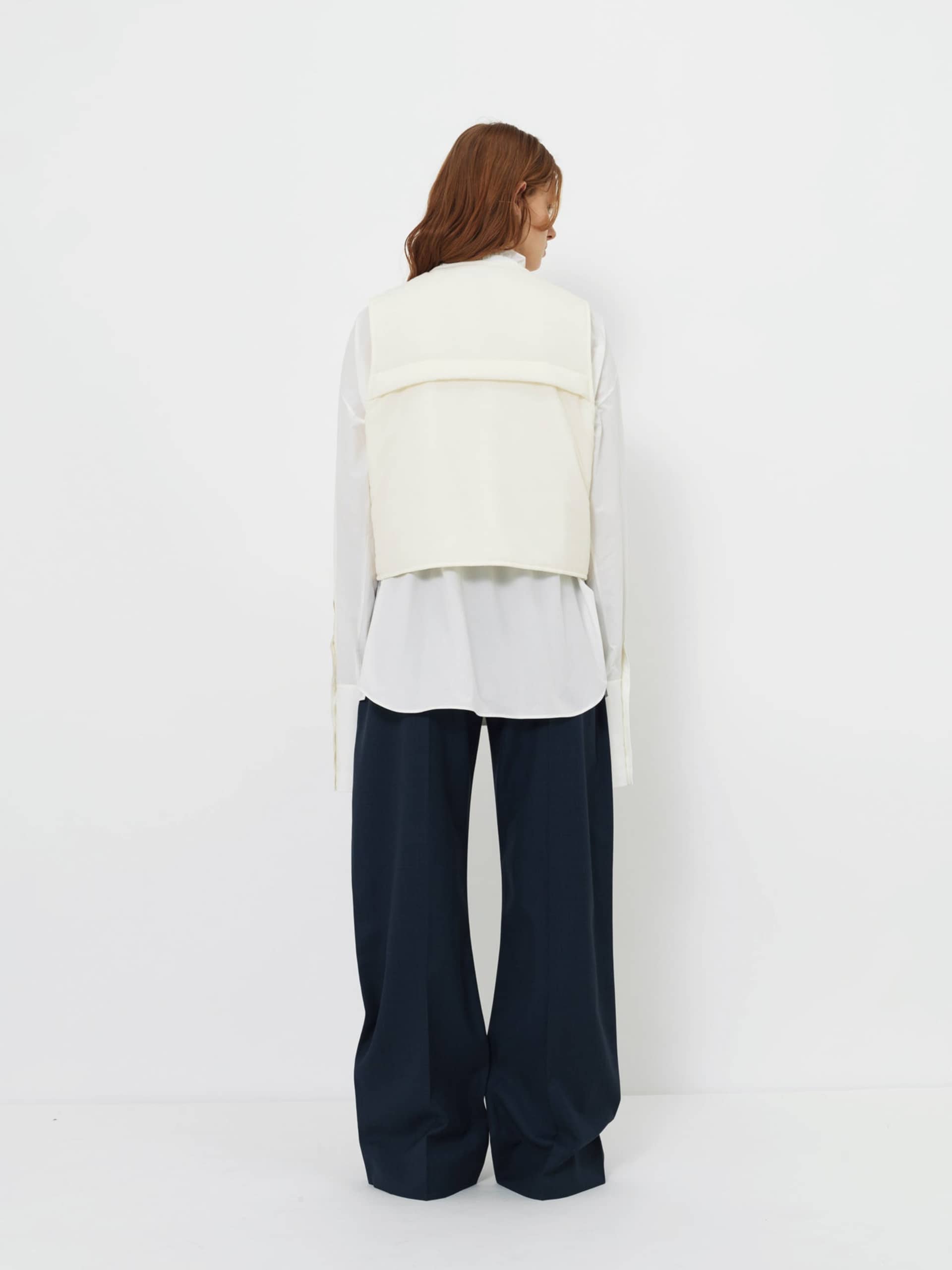 RUCHED COLLAR SHORT SHIRT made by YIBRI