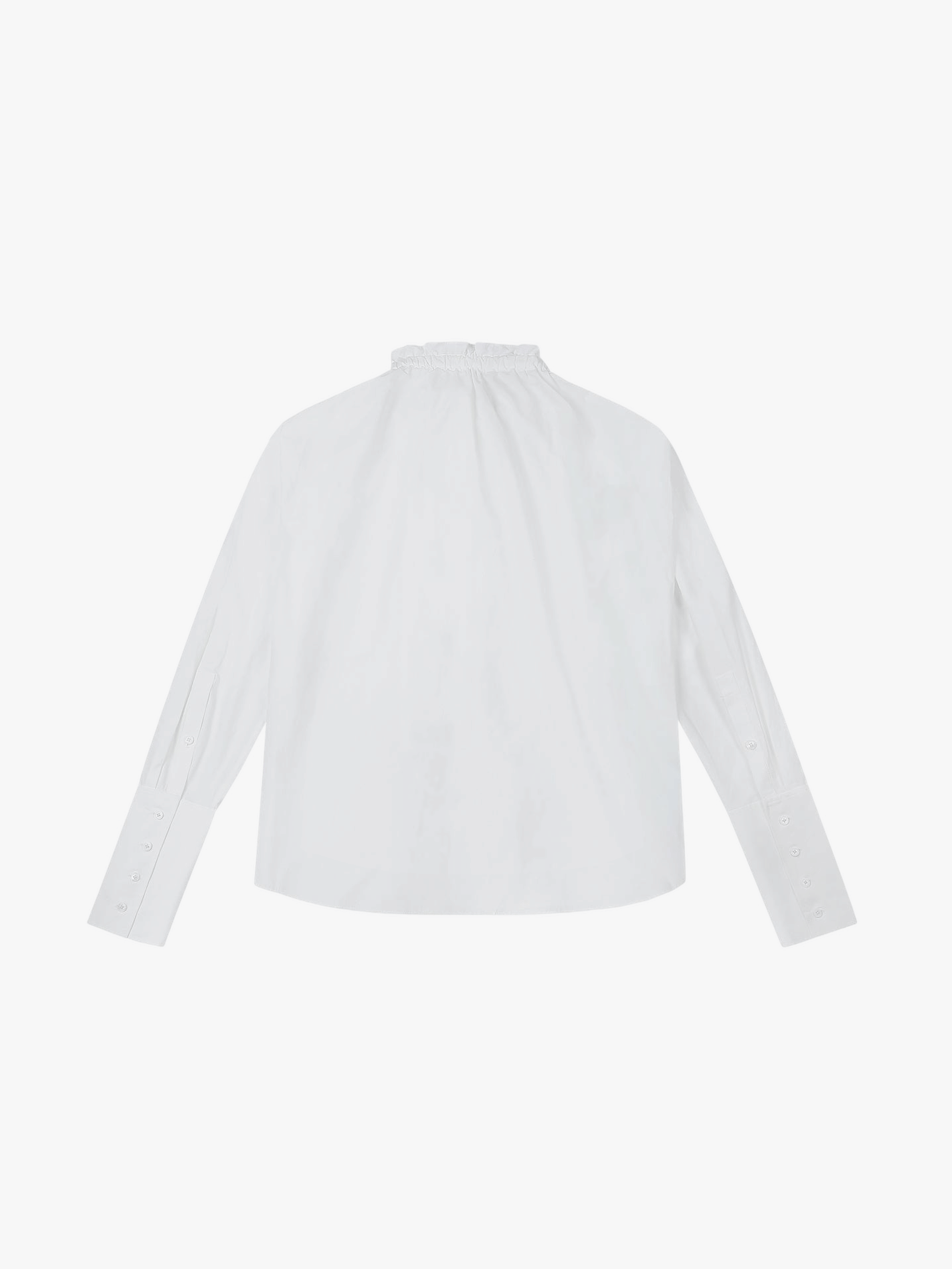 RUCHED COLLAR SHORT SHIRT made by YIBRI