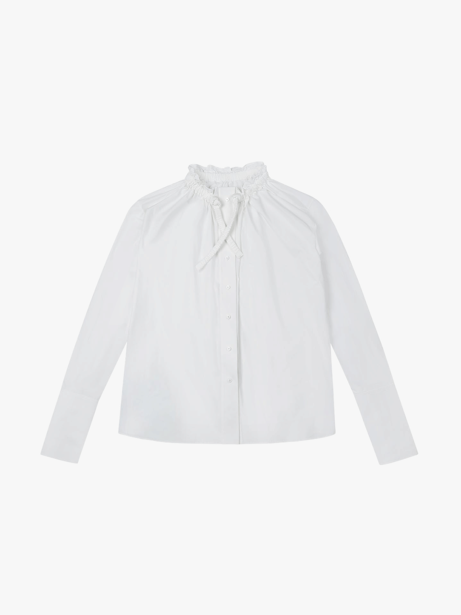 RUCHED COLLAR SHORT SHIRT made by YIBRI