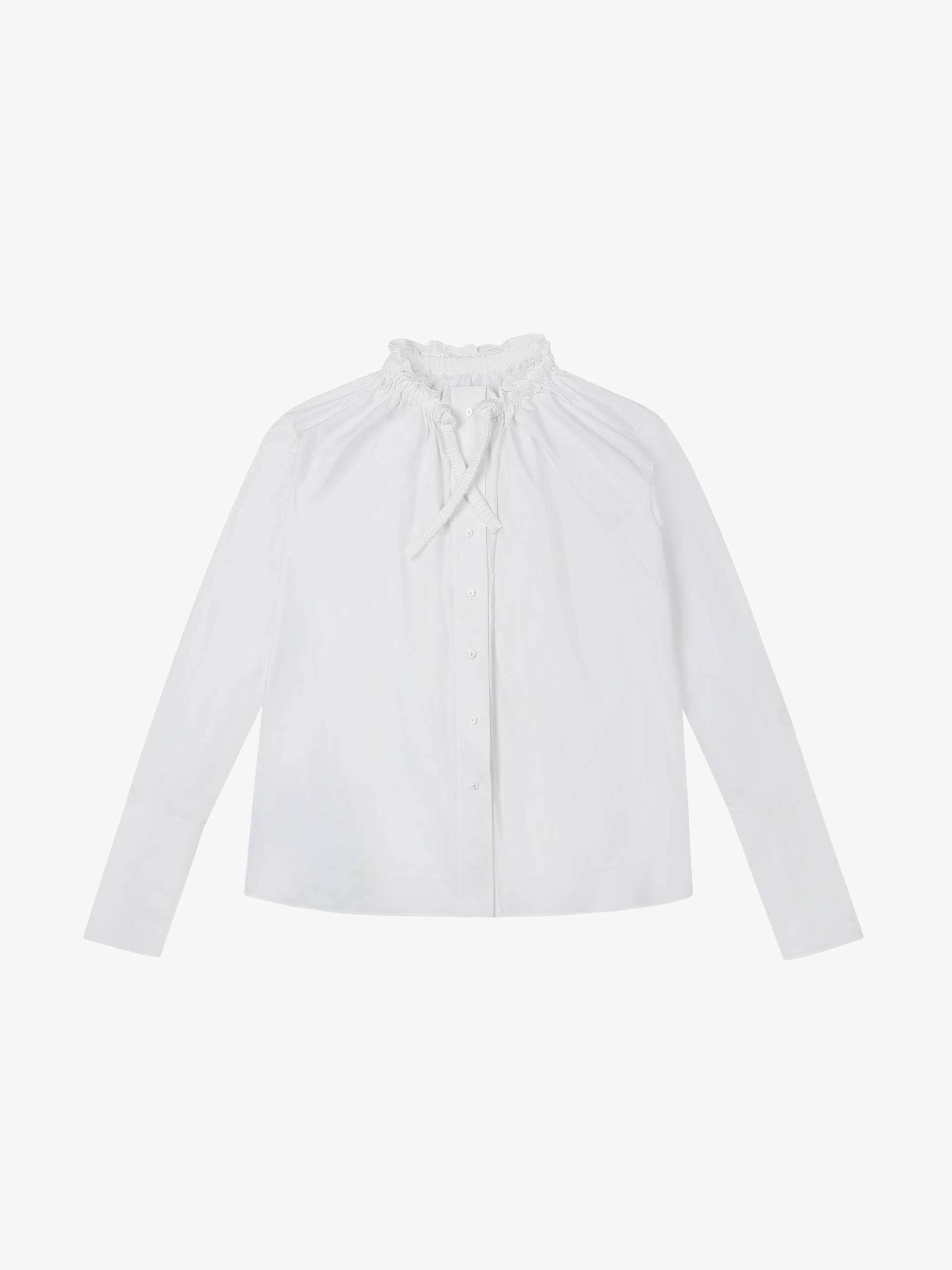 RUCHED COLLAR SHORT SHIRT made by YIBRI