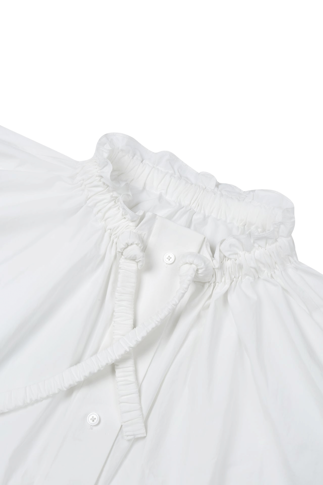 RUCHED COLLAR SHORT SHIRT made by YIBRI