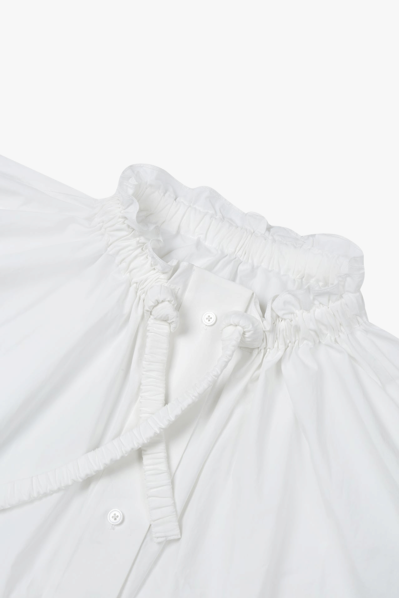 RUCHED COLLAR SHORT SHIRT made by YIBRI