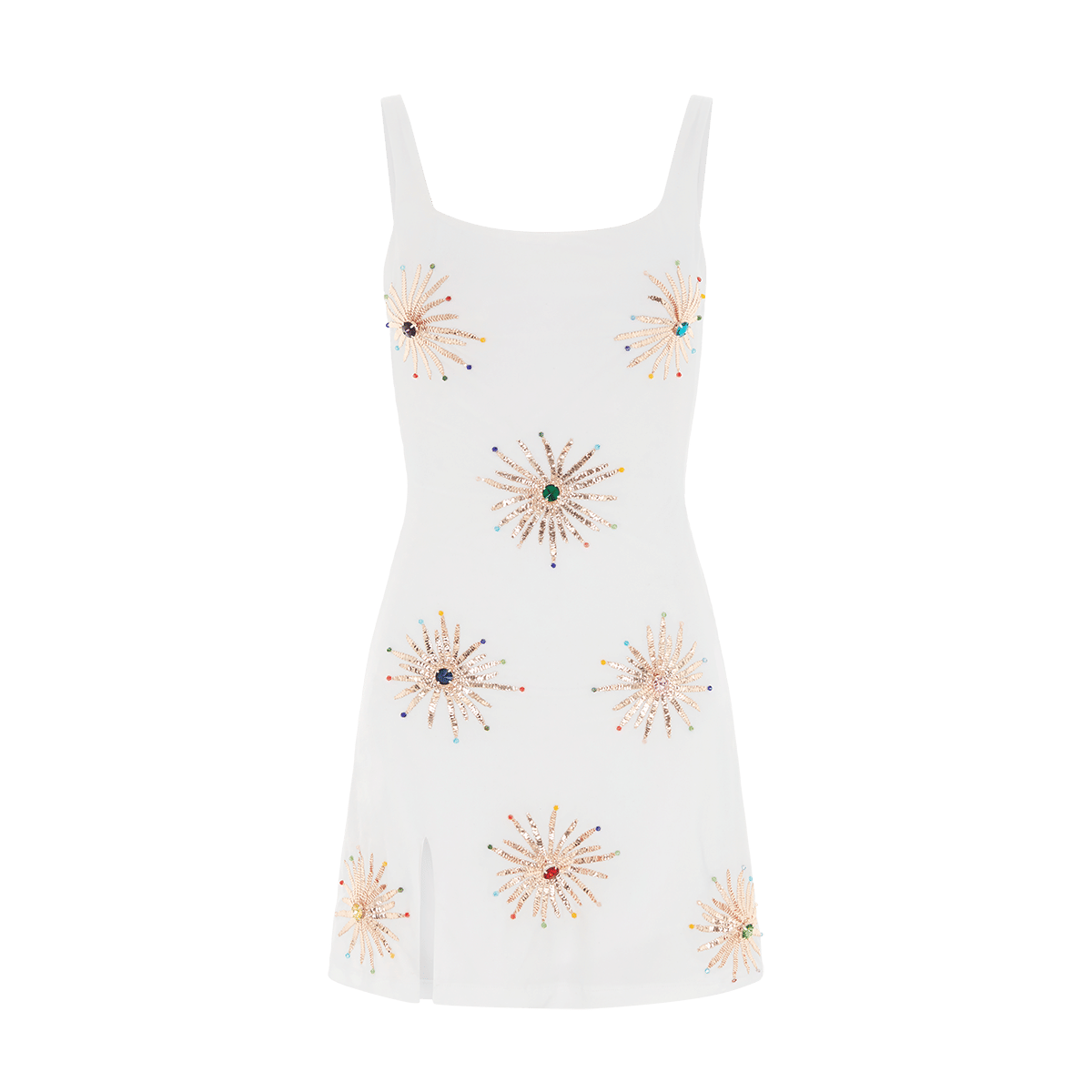 Callie Luxury Embellished White Party Dress in White made by Oceanus Swimwear