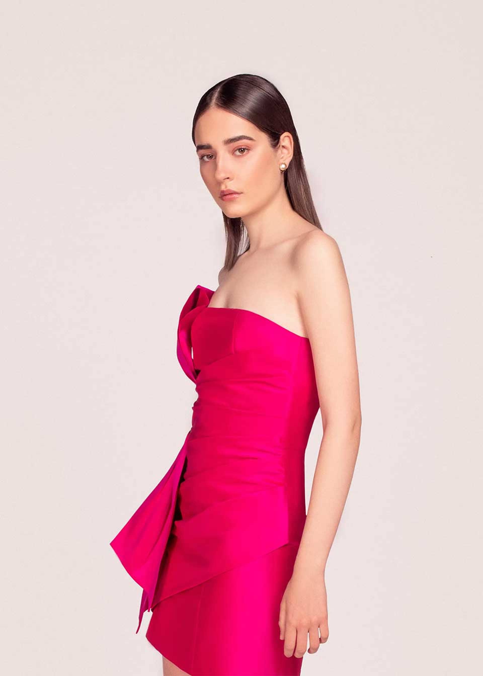 Aria silk bow detailed dress made by Monika Dimova