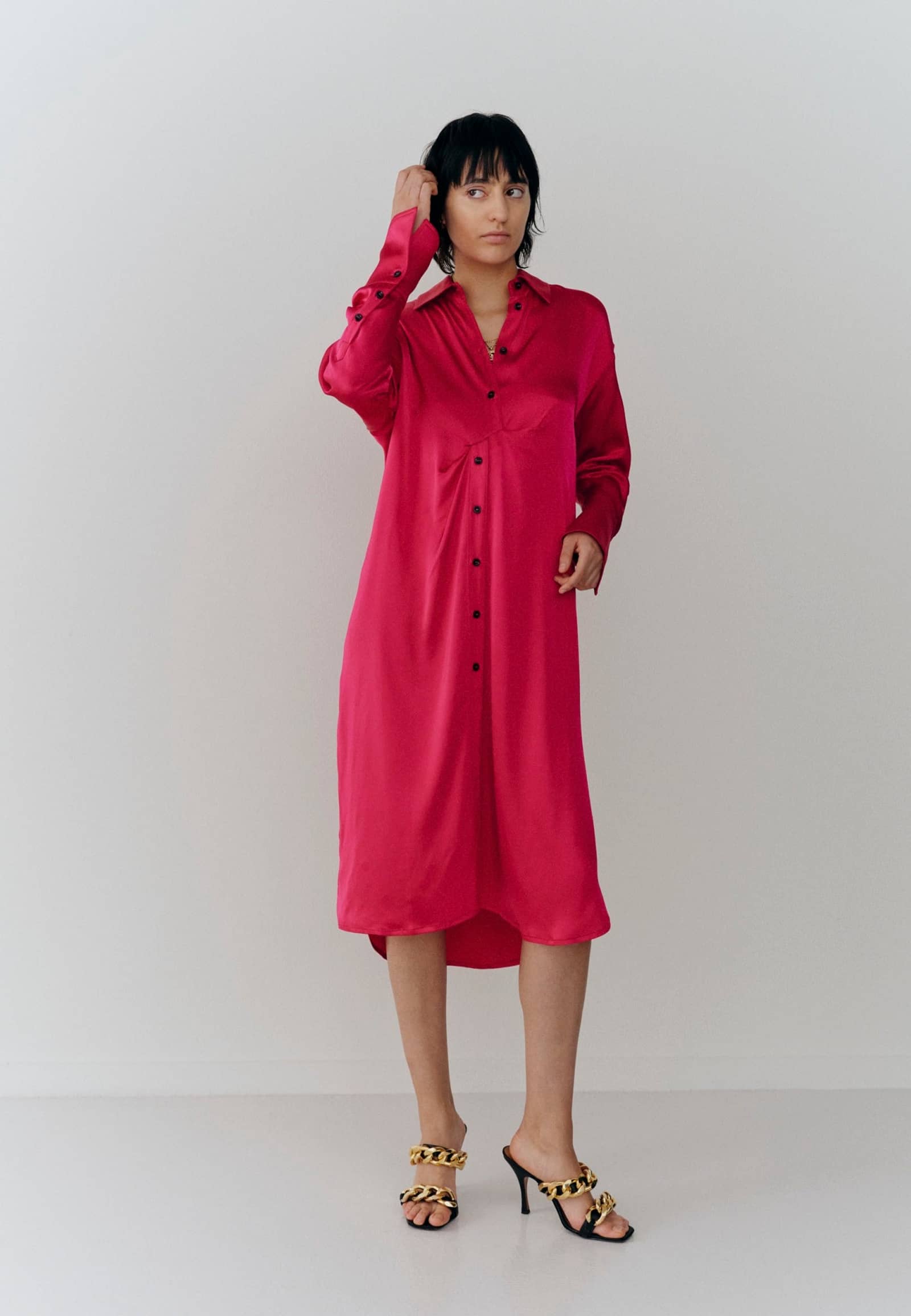Barba Shirt Dress - Fusia made by HERSKIND