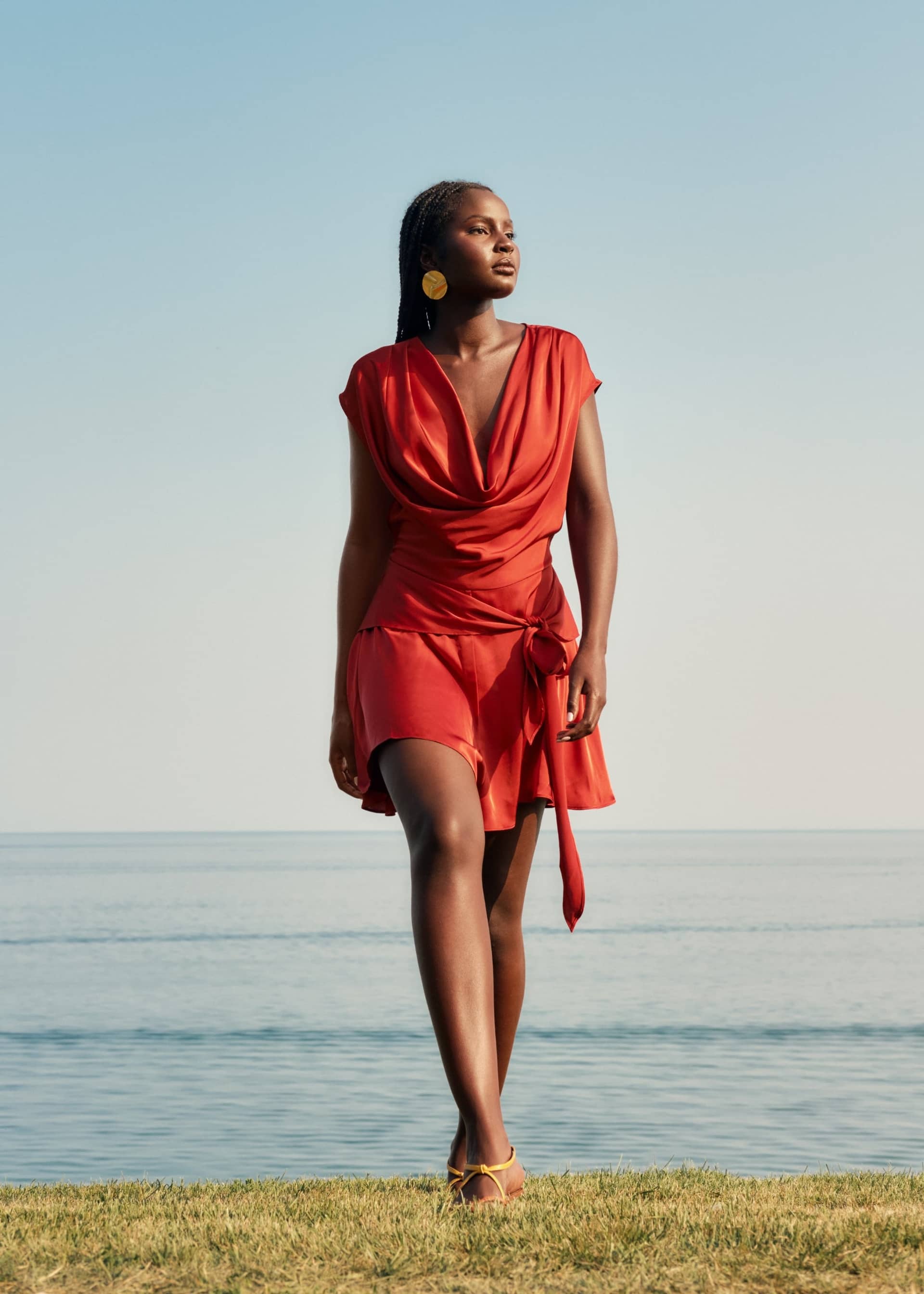 EDAH ROMPER - RED CORAL made by Andrea Iyamah