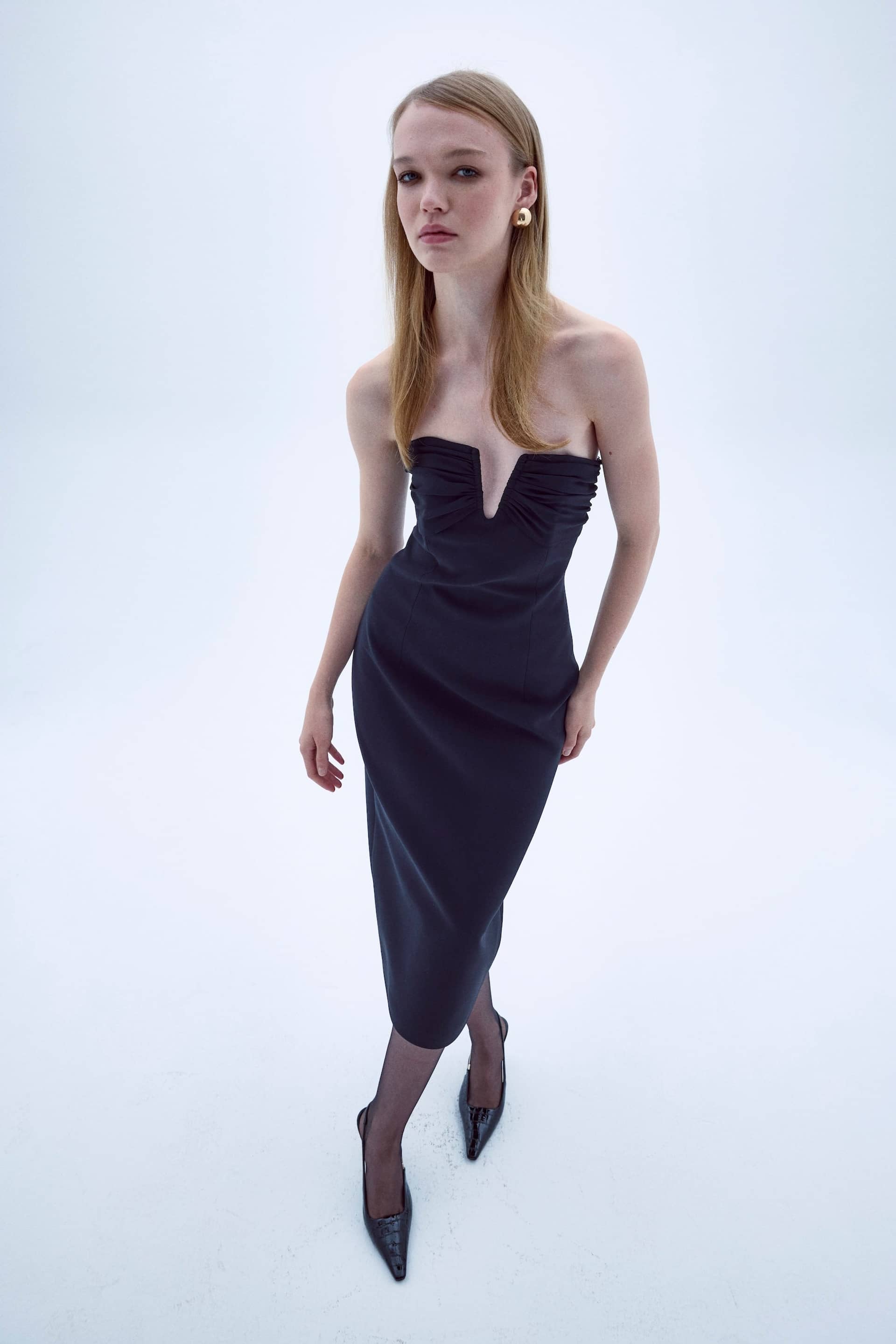 Miora Crepe Midi Dress in Black made by Nazli Ceren