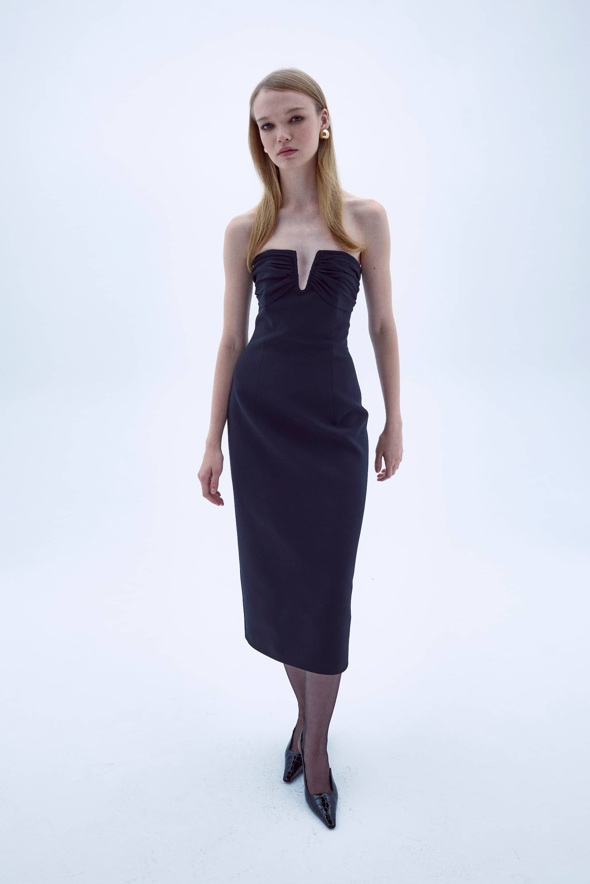 Miora Crepe Midi Dress in Black made by Nazli Ceren