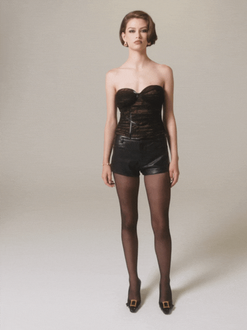 Cara Bustier Top (Black) in Black made by Nana Jacqueline