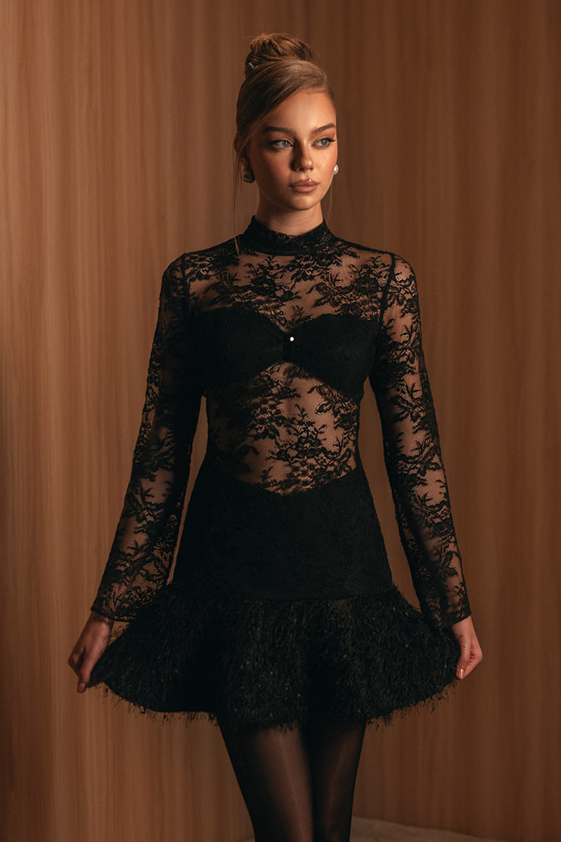 Lace Embellished Cocktail Dress made by Monika Dimova