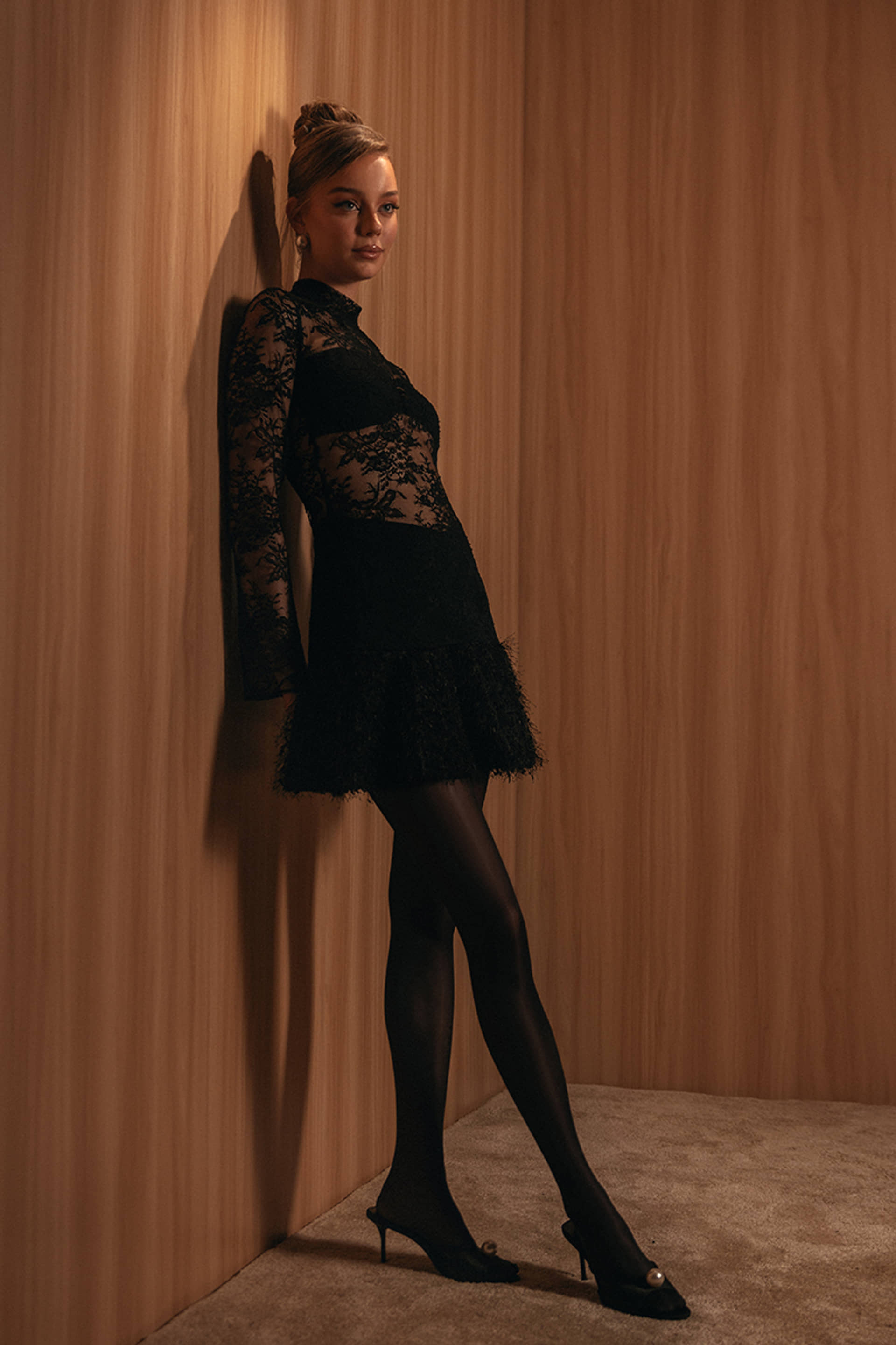 Lace Embellished Cocktail Dress made by Monika Dimova