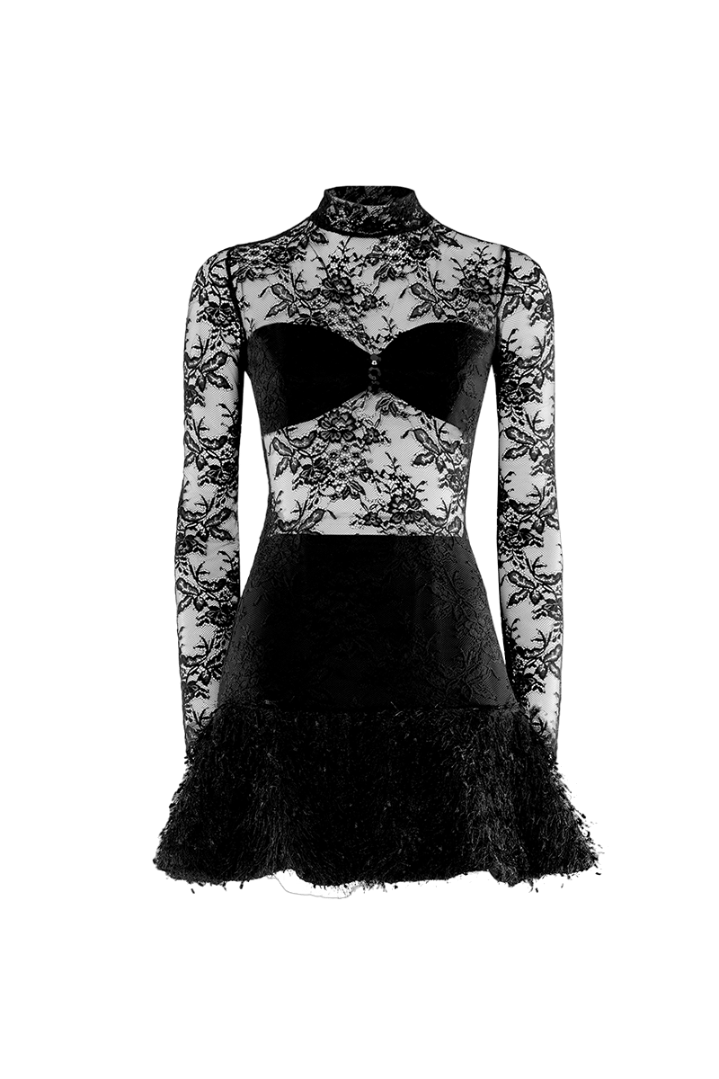 Lace Embellished Cocktail Dress made by Monika Dimova
