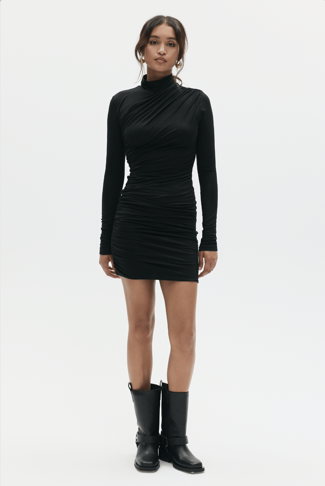 BLACK TURTLENECK DRESS made by BENU Studio