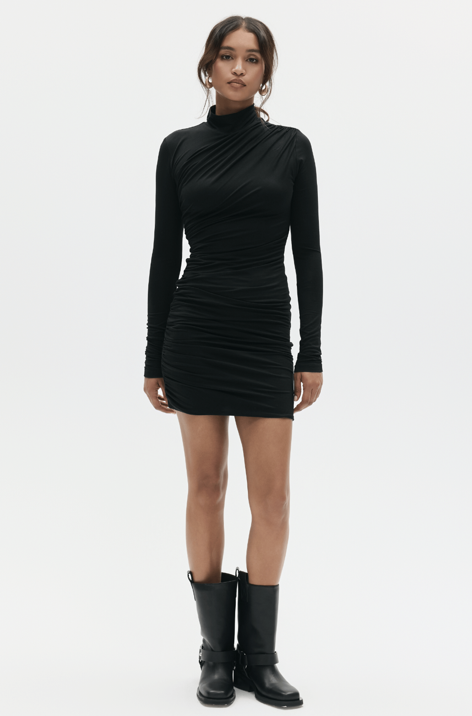 BLACK TURTLENECK DRESS made by BENU Studio