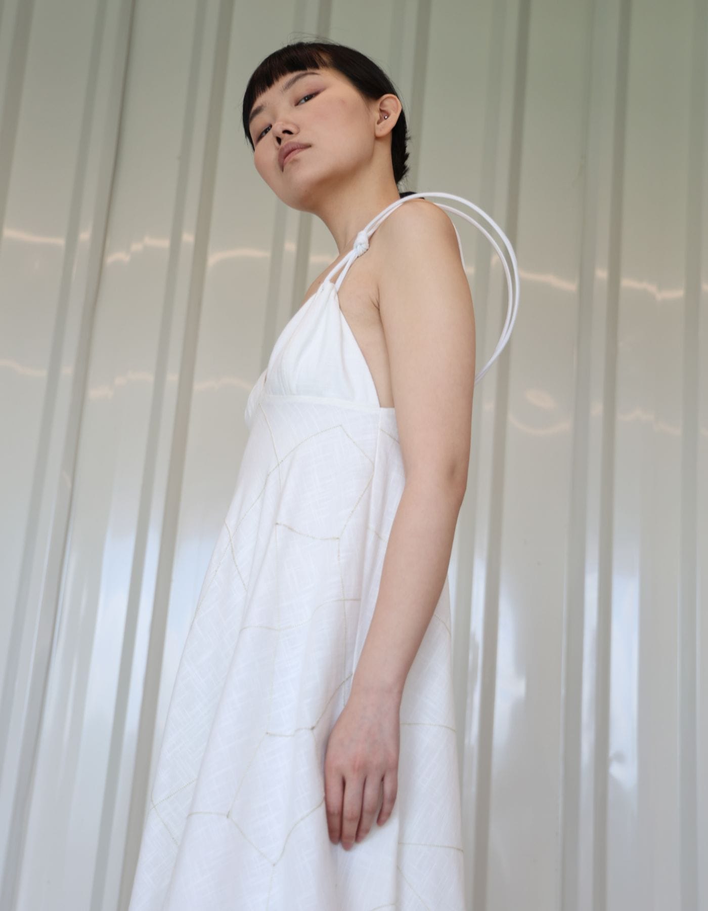EYAN White Linen Maxi Dress made by MAET