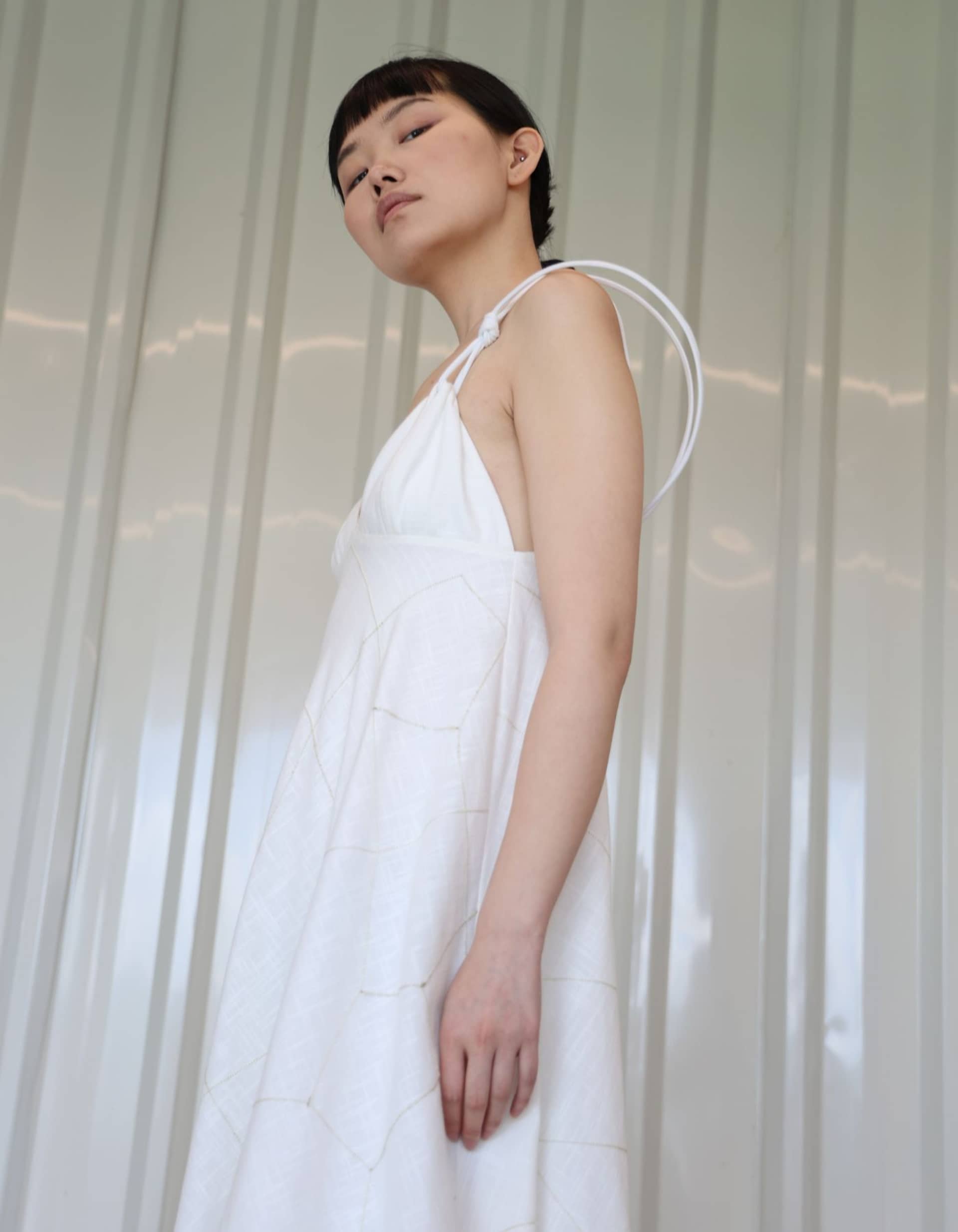 EYAN White Linen Maxi Dress made by MAET