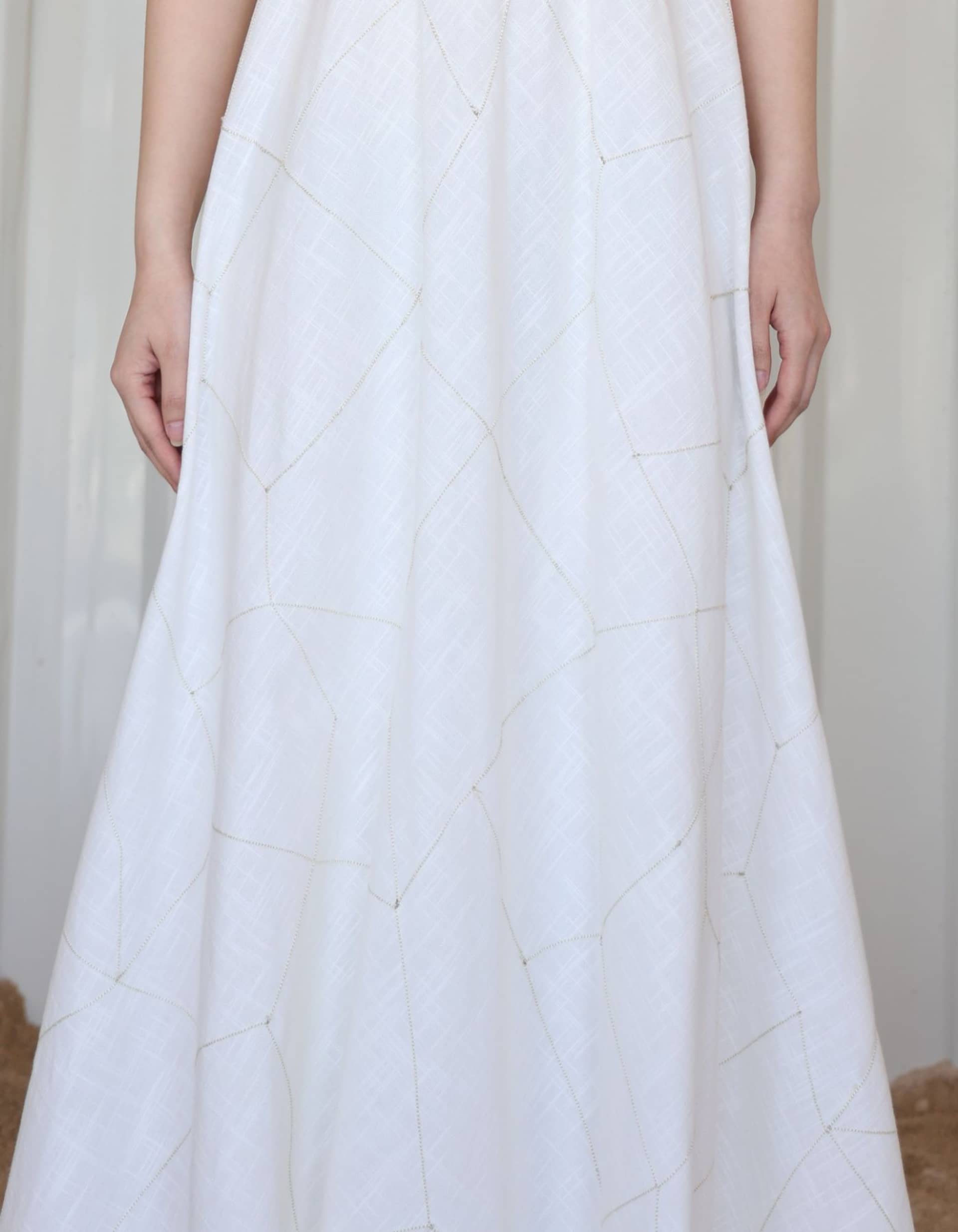EYAN White Linen Maxi Dress made by MAET