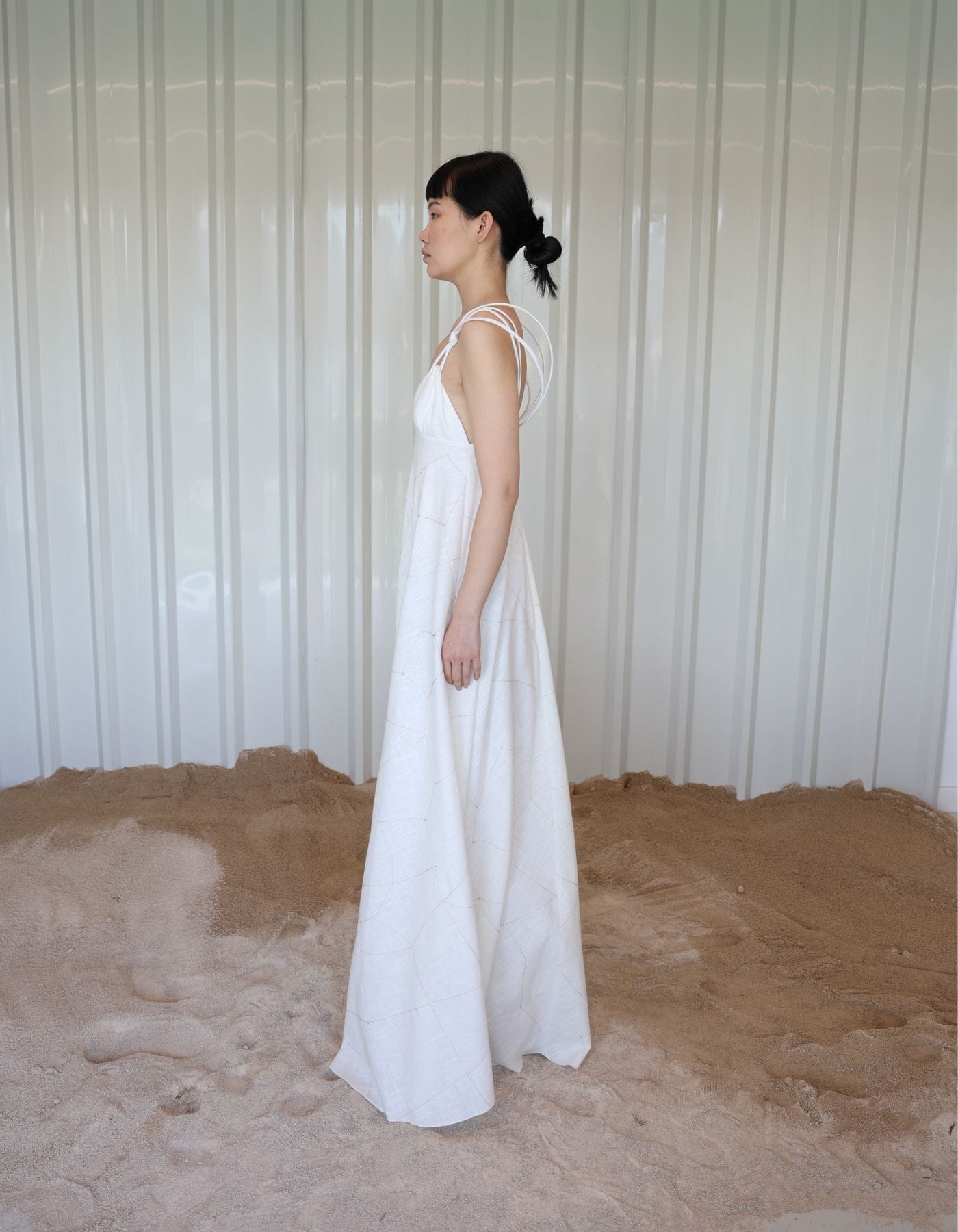 EYAN White Linen Maxi Dress made by MAET