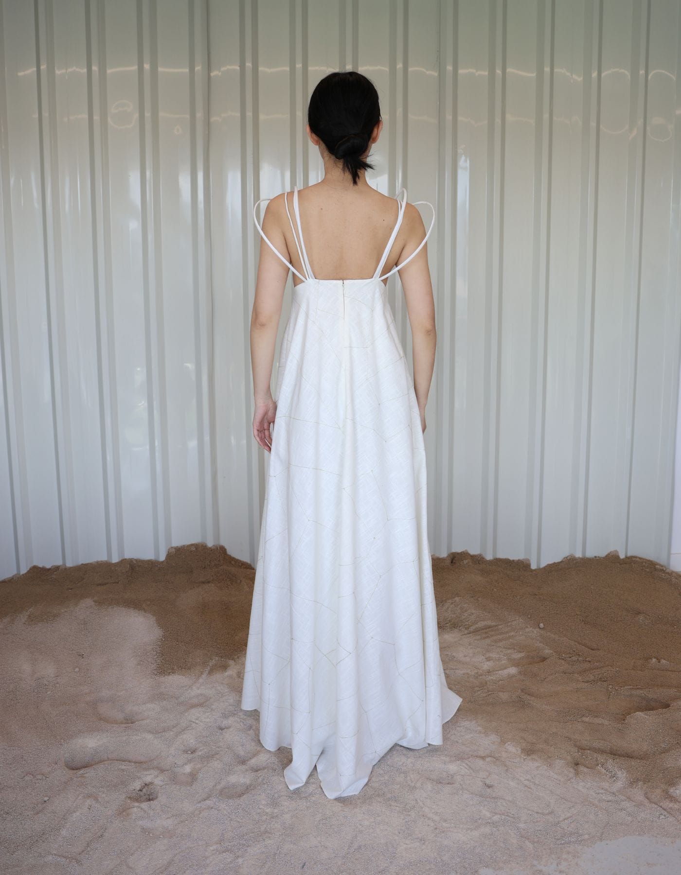 EYAN White Linen Maxi Dress made by MAET