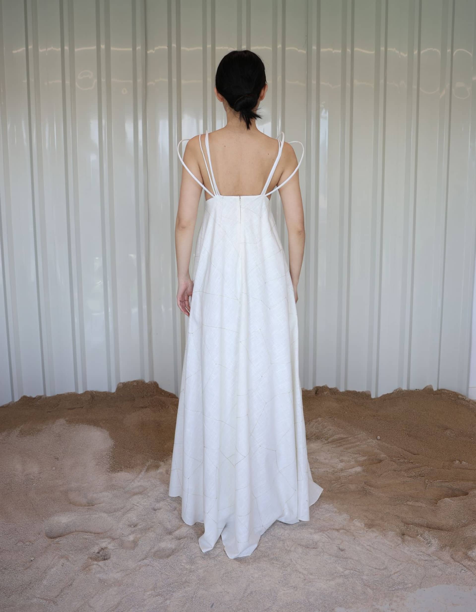 EYAN White Linen Maxi Dress made by MAET