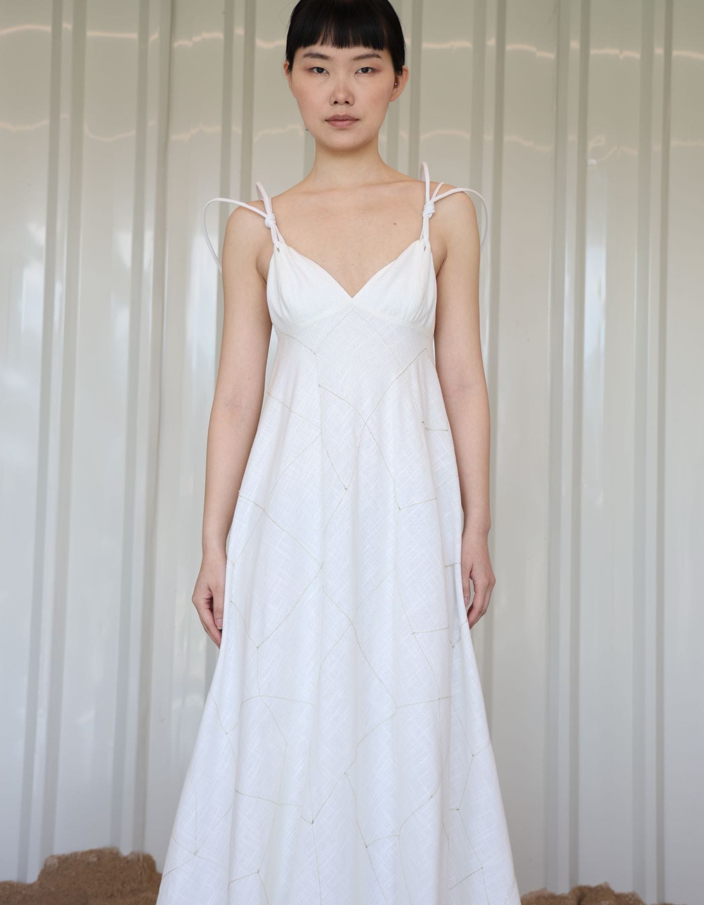 EYAN White Linen Maxi Dress made by MAET