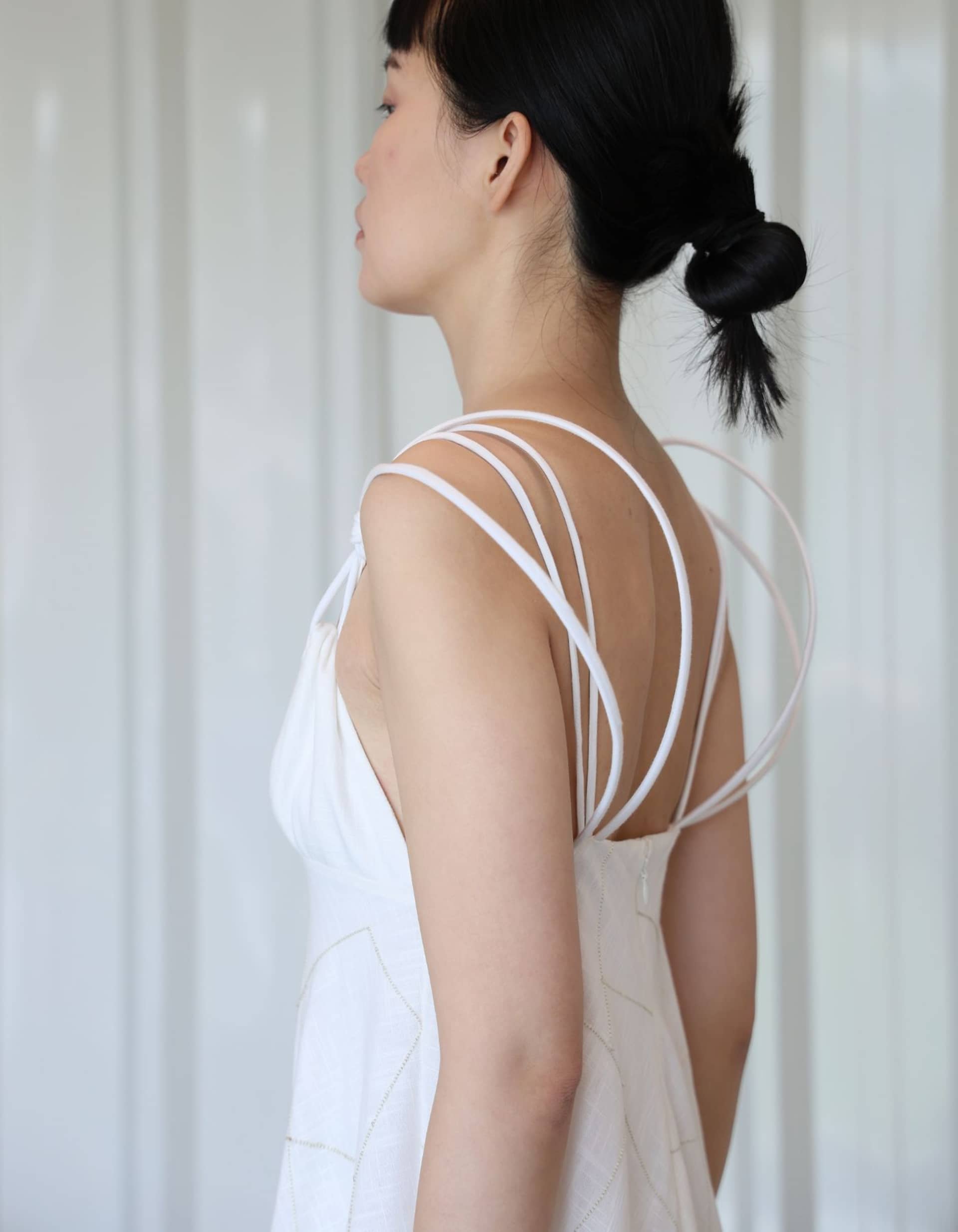 EYAN White Linen Maxi Dress made by MAET