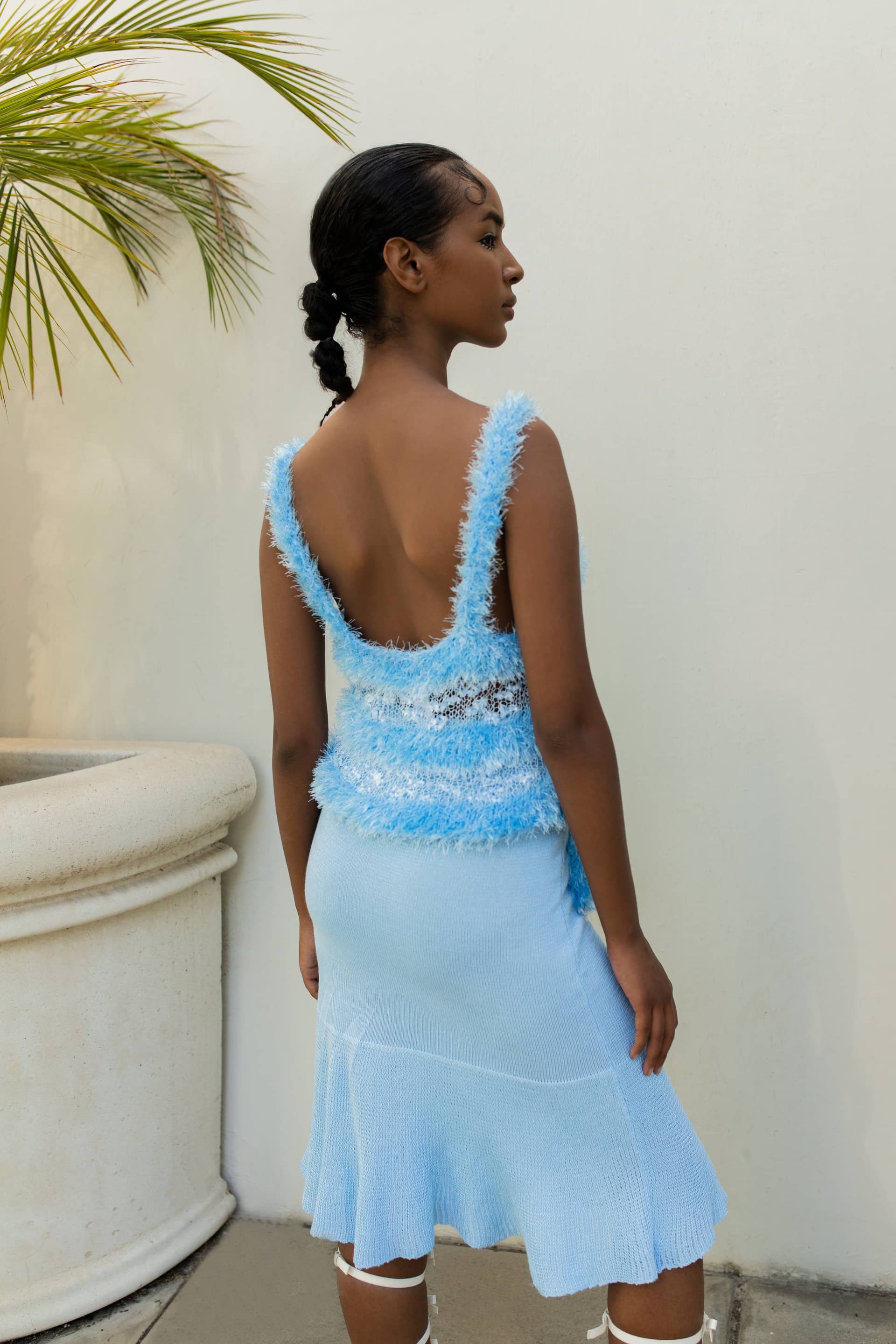 Baby Blue Handmade Knit Top made by ANDREEVA