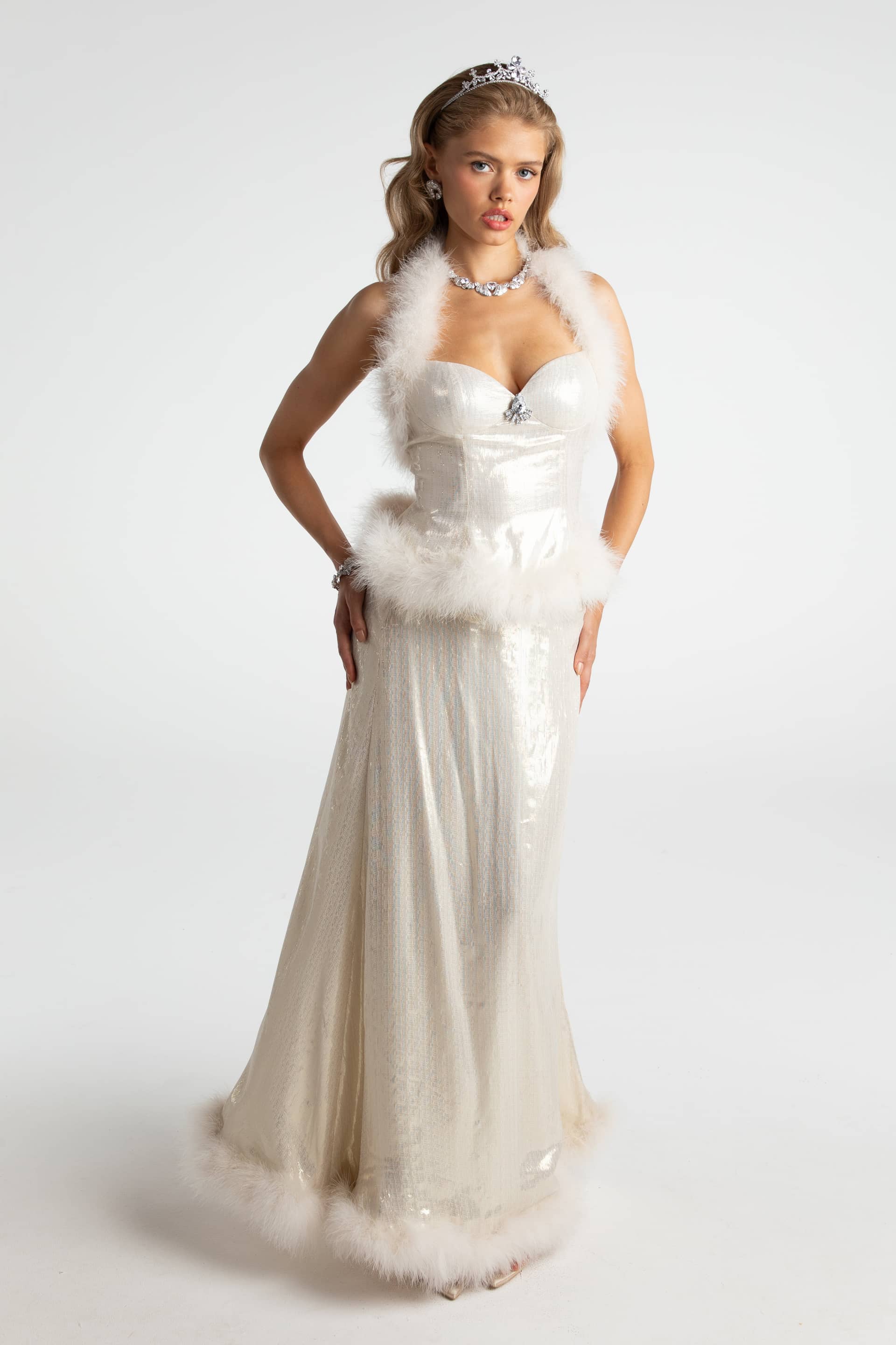 Christina Velvet Skirt (White) made by Nana Jacqueline