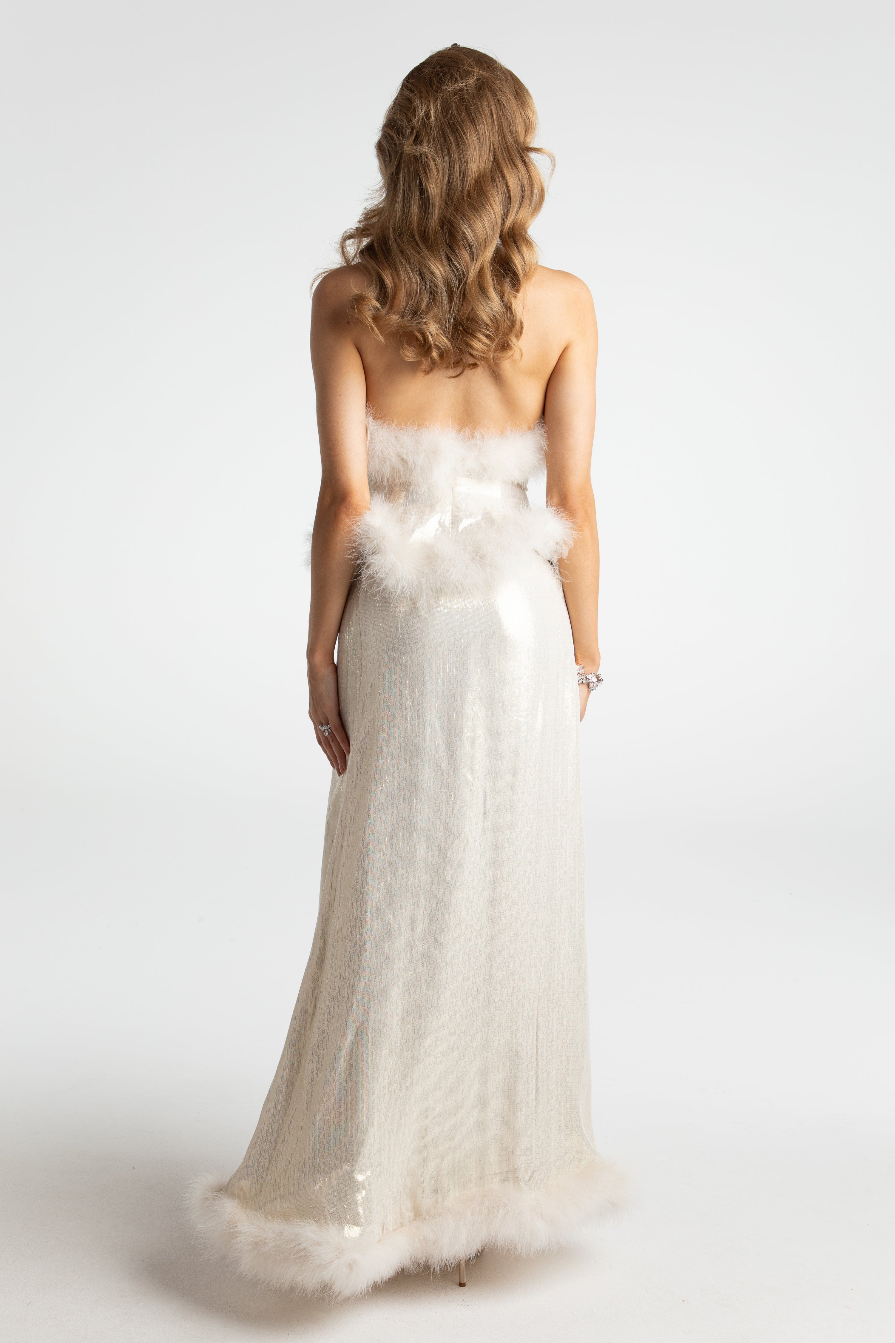 Christina Velvet Skirt  (White) made by Nana Jacqueline