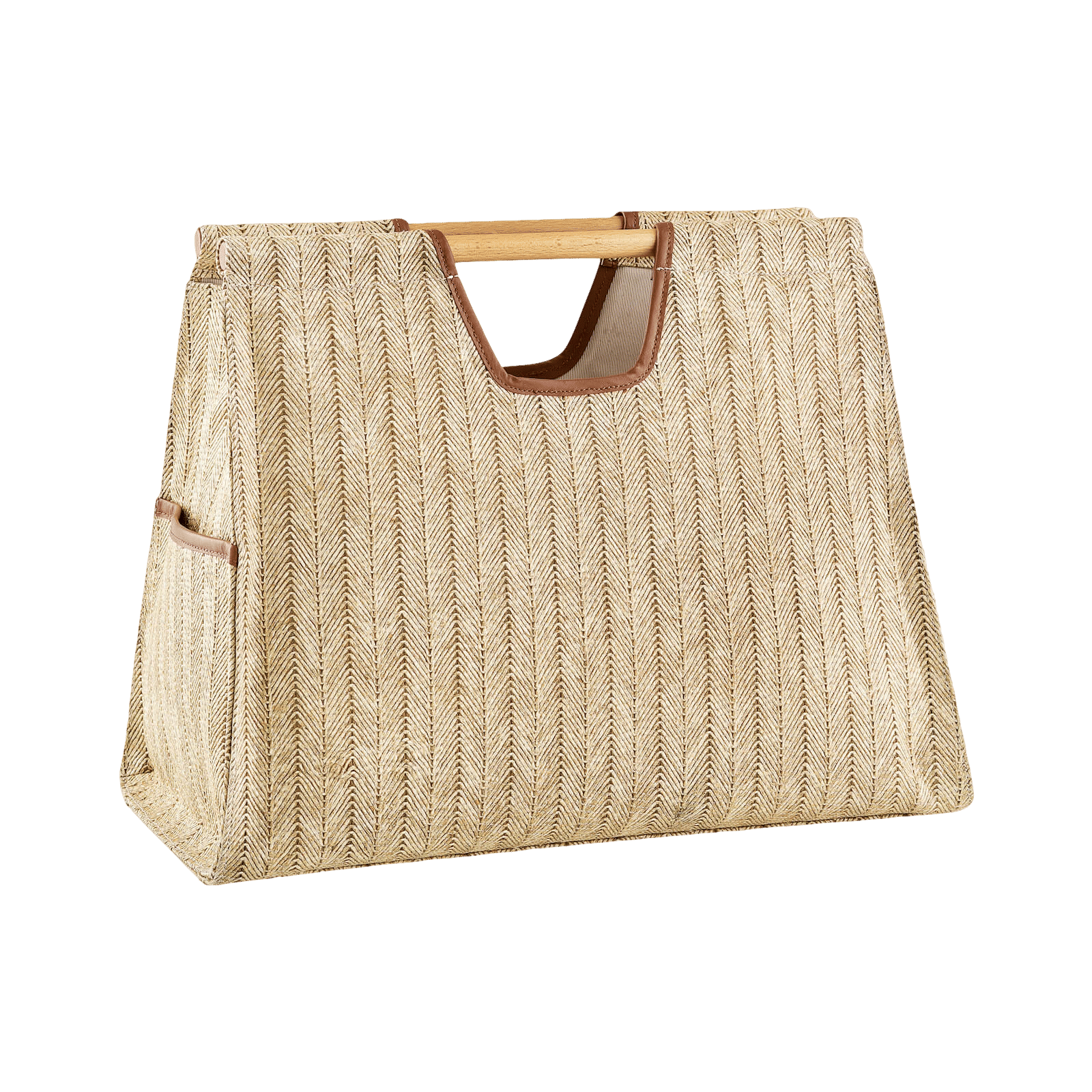 Frida Beach Bag Bej Balıksırtı in Beige made by Maven Bag
