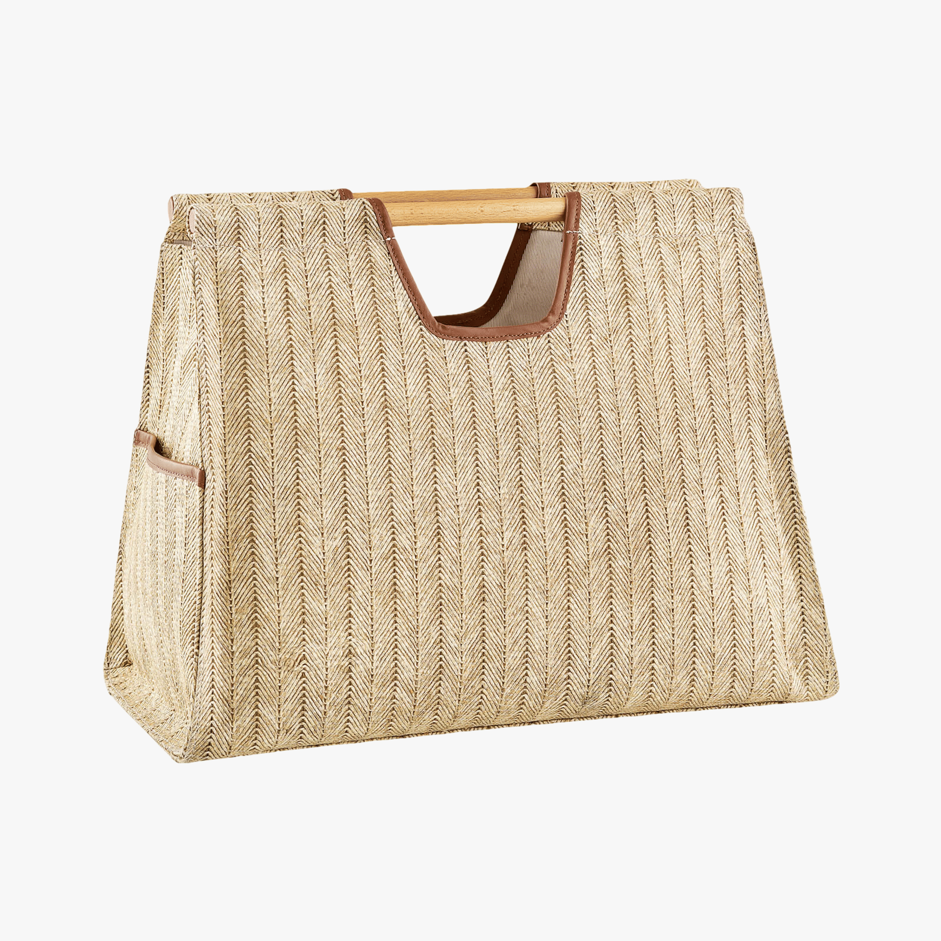 Frida Beach Bag Bej Balıksırtı in Beige made by Maven Bag